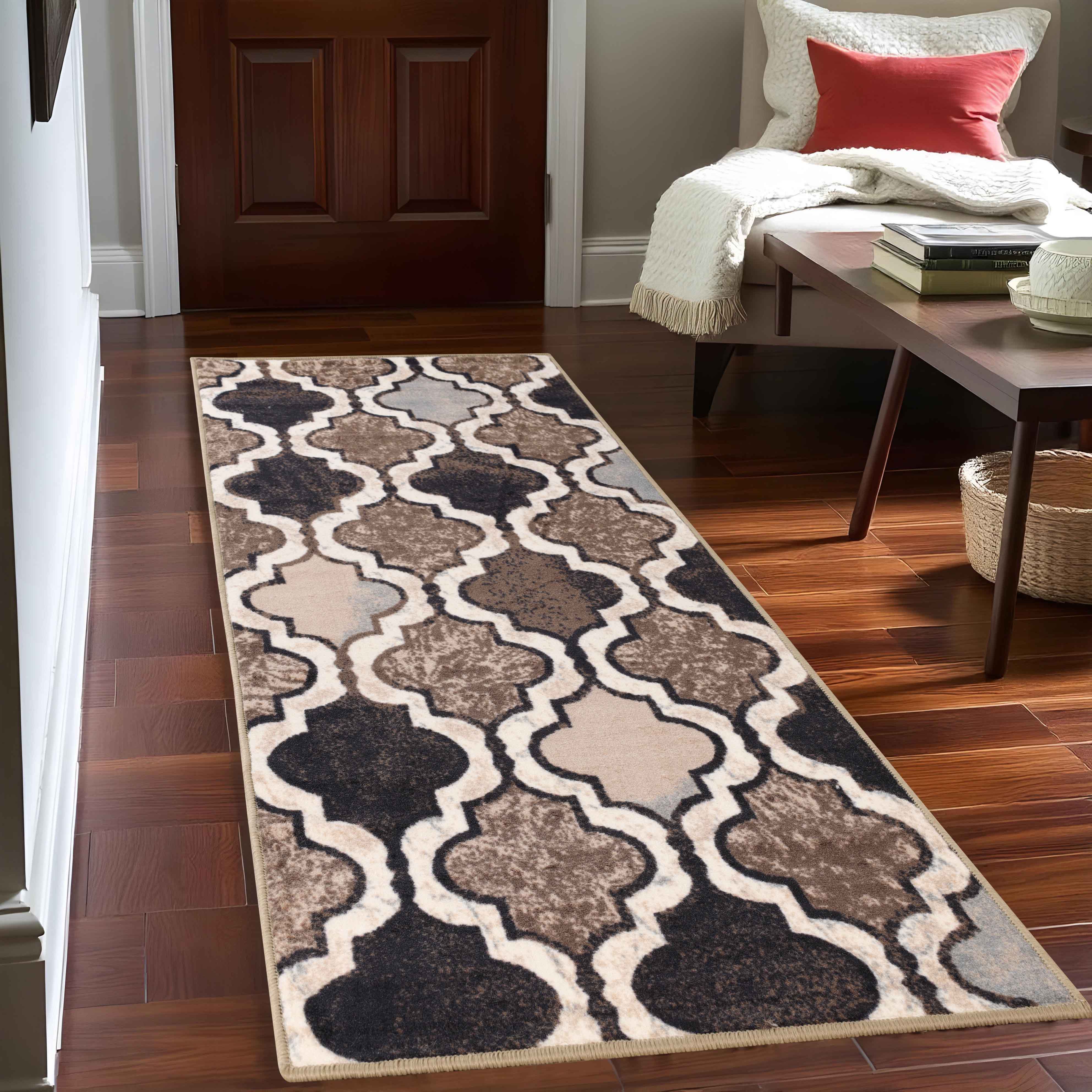 Viking Contemporary Geometric Trellis Non-Slip Indoor Area Rug - Soft Modern Floor Carpet for Living Room, Bedroom, Nursery & Home Decor
