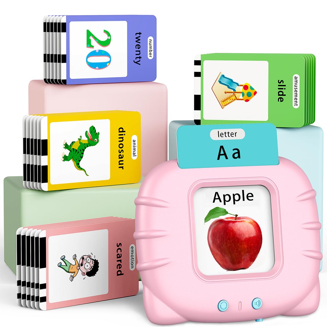 ABC Talking Flash Cards 252 Sight Words - Montessori Learning Toys for Toddlers Ages 2-6 | Preschool Educational Toys for Boys & Girls | Perfect Birthday Gift & Classroom Teaching Aid (Pink) - Enhance Early Reading Skills at Home or School