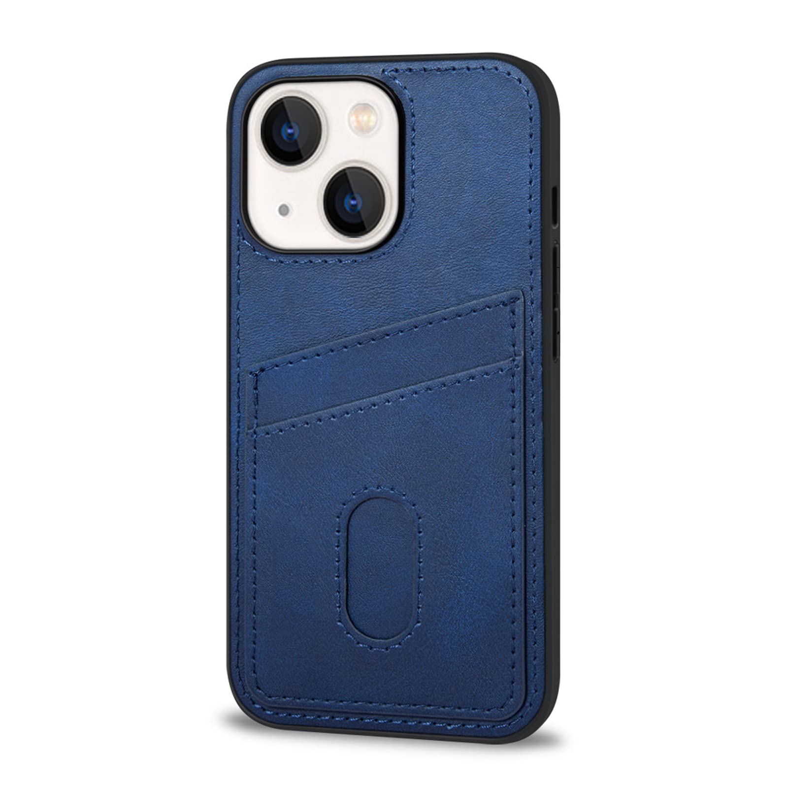 Premium Leather JabrOn Wallet Case for iPhone 14/14 Plus/14 Pro/14 Pro Max - Slim Fit Shockproof Protective Phone Cover with Card Holder (Blue) | Perfect for Everyday Use, Travel & Business Meetings