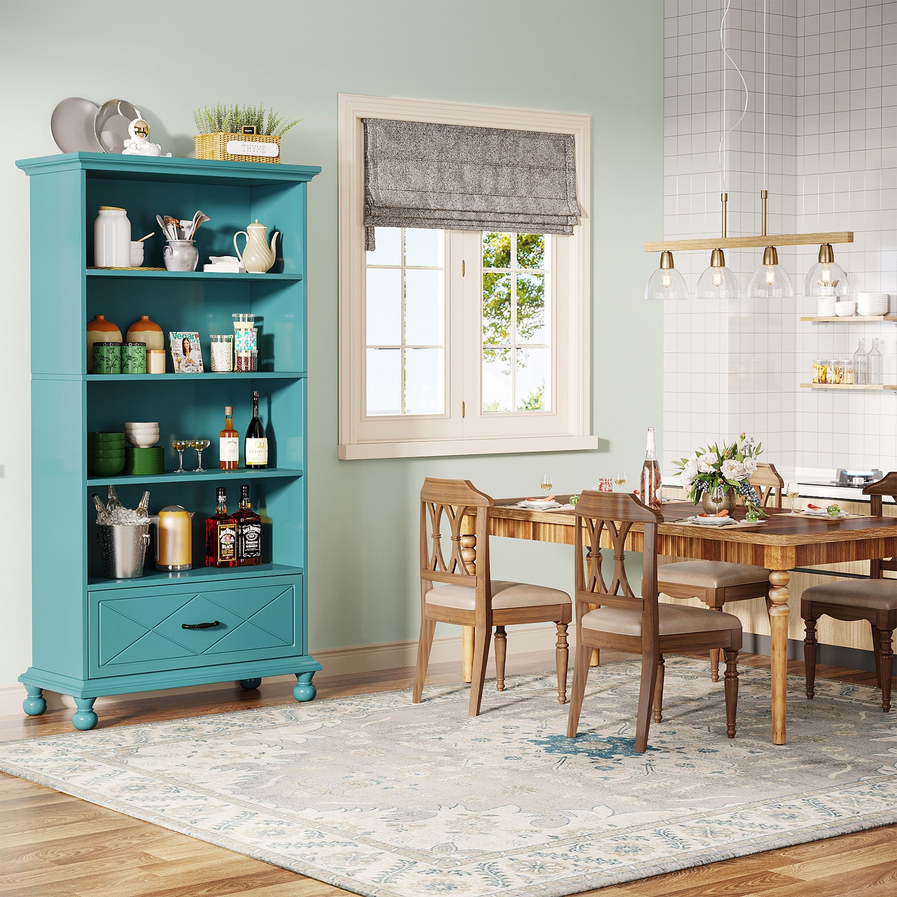 6-Shelf Bookcase with Drawer - 71