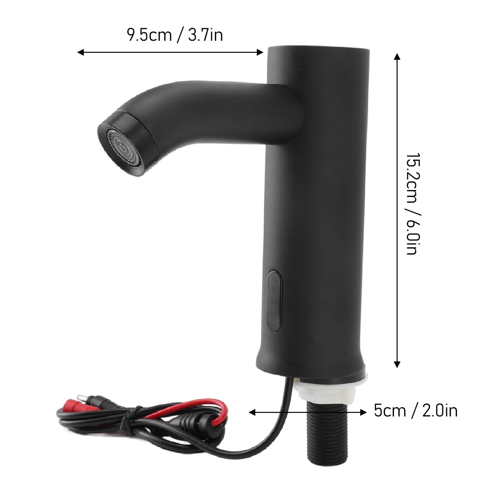 Touchless Sink Faucet with Motion Sensor - Battery Powered Automatic Faucet with Infrared Sensor for Hands-Free Washing - Ideal for Kitchen, Bathroom, and Public Restrooms (Black)