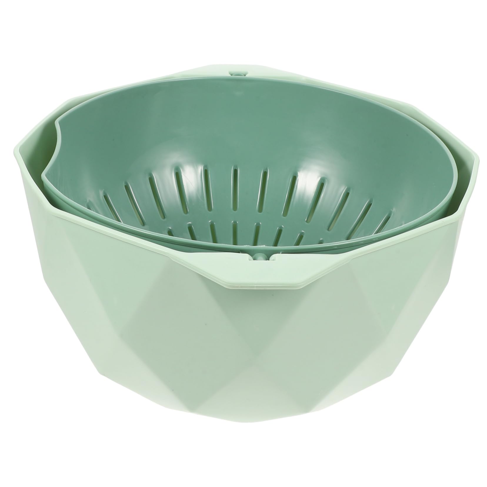 Double Layer Rotating Kitchen Strainer Bowl - Cabilock Fruit & Vegetable Washing Colander with Drain Basket | Perfect for Washing Produce, Draining Pasta, and Kitchen Prep