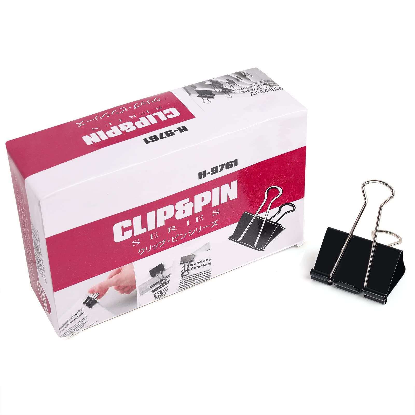 60pcs 1.25 Inch Metal Binder Clips - Strong Foldback Paper Clips for Office, School & Home Organization - 12 per Box, 5 Boxes - Perfect for Document Filing, Craft Projects & Bulletin Boards