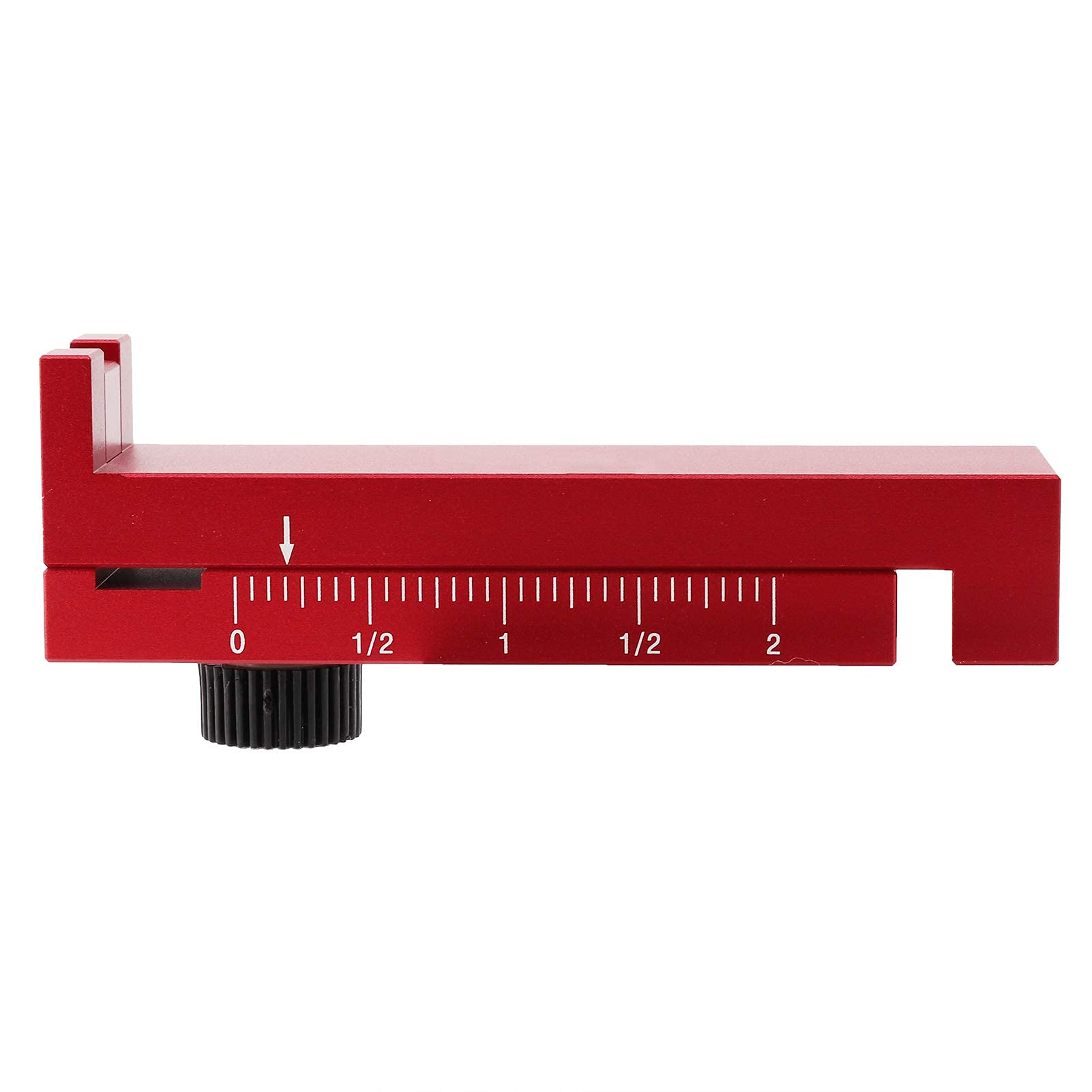 0-50mm Dual Scale Aluminum Alloy Depth Measuring Ruler - Portable Saw Gap Gauge for Bevel Saw, Table Saw & Cantilever Saw - High Hardness Tool for Woodworking & Engraving Projects