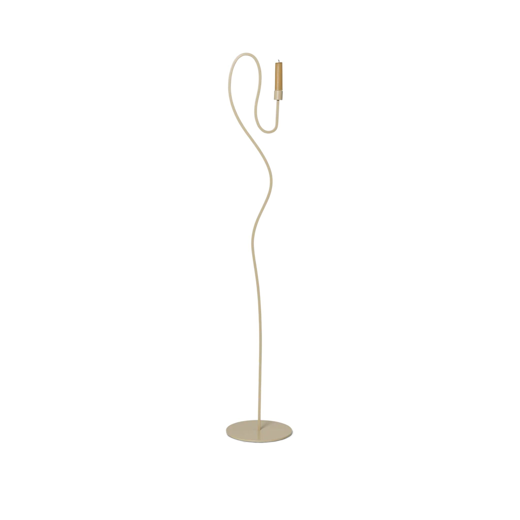 FERM LIVING Valse Floor Candle Holder - Minimalist Modern Home Decor for Living Room, Bedroom, Wedding - Cashmere Color Tall Candle Stand for Romantic Ambiance & Cozy Atmosphere