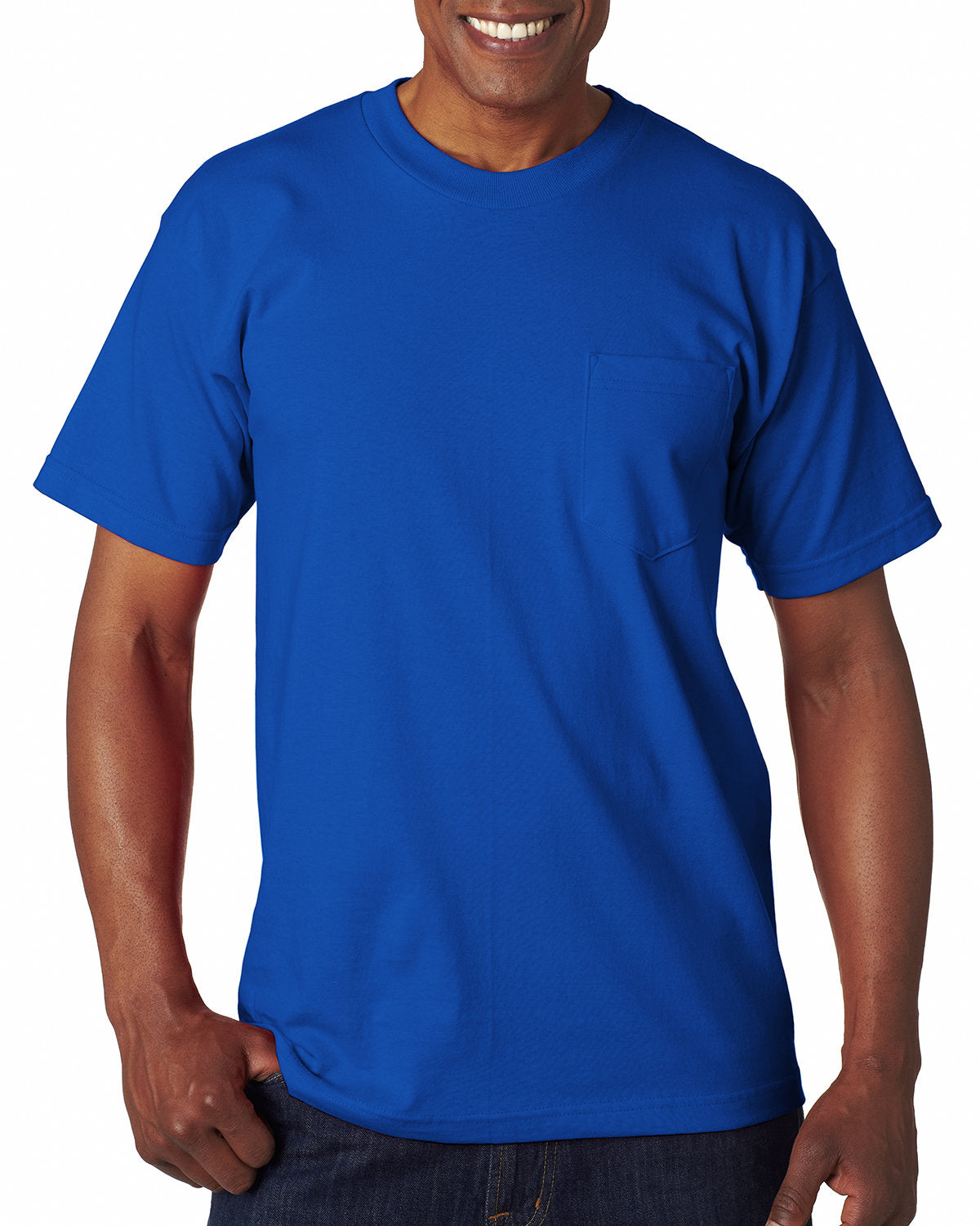 Bayside BA7100 Men's 6.1 oz 100% Cotton Pocket T-Shirt - Soft Comfort Fit Crew Neck Tee for Casual Wear, Work & Everyday Outfits