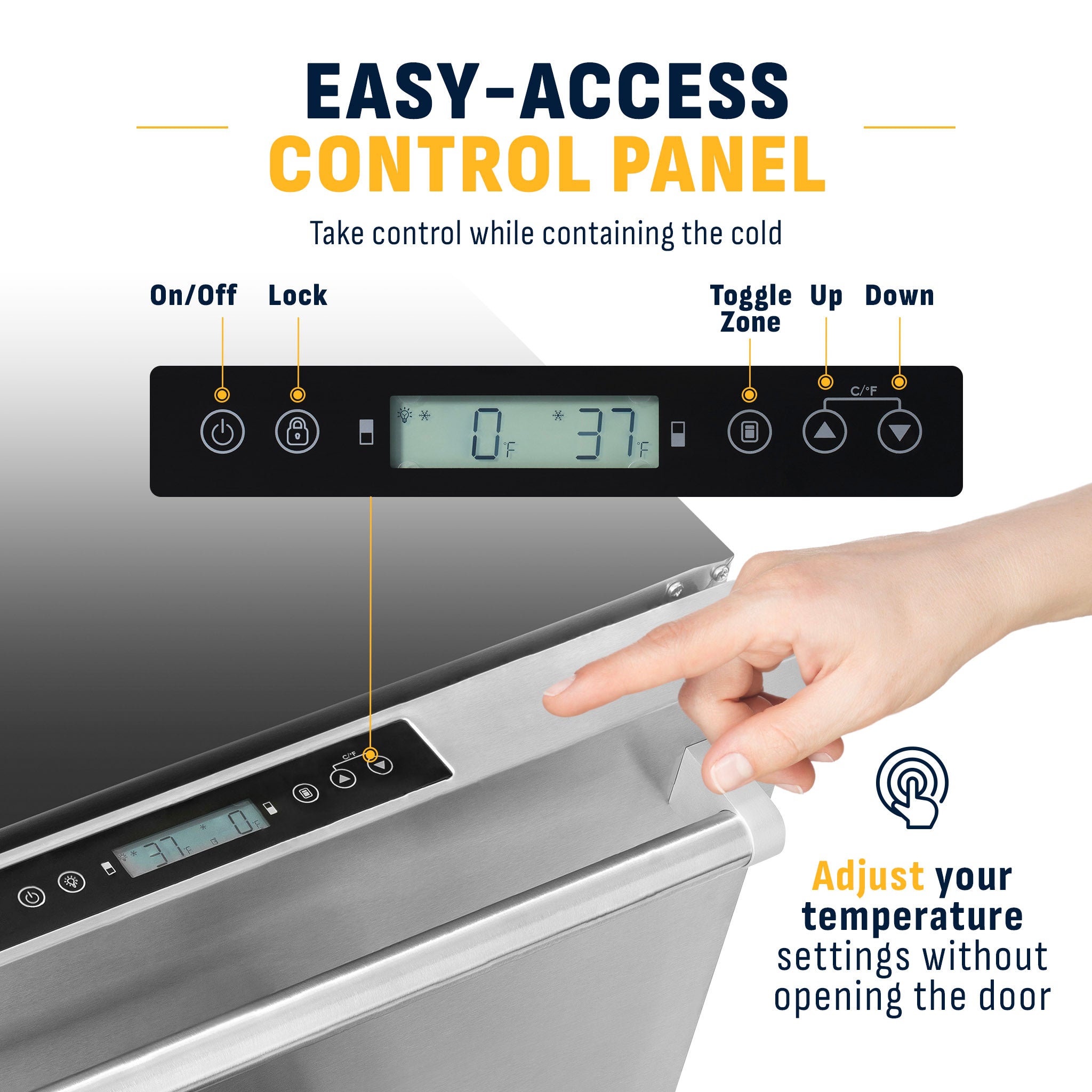 Newair® 24 Inch Undercounter Dual Zone Freezer & Refrigerator - Compact Stainless Steel Appliance for Kitchen, Bar, or Garage - Perfect for Storing Food, Drinks, and Frozen Goods