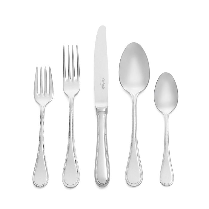 Christofle Perles 5-Piece Place Setting - Elegant Silverware Set for Fine Dining & Special Occasions | Perfect for Weddings, Anniversaries & Upscale Dinner Parties