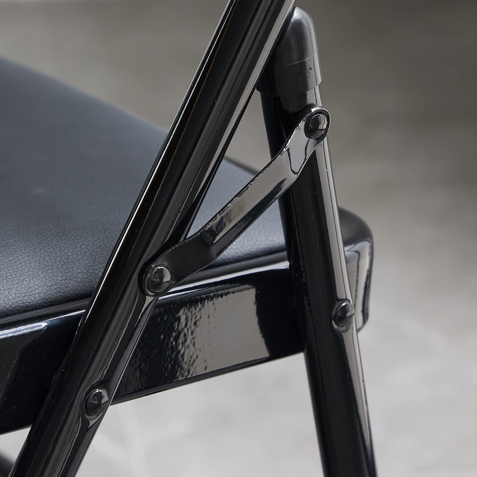 6 Pack Black Folding Chairs with Padded Seat & Back - Heavy Duty Steel Frame Stackable Chairs for Outdoor/Indoor Use - 330lbs Capacity - Perfect for Weddings, Parties, Offices, Events & Commercial Spaces