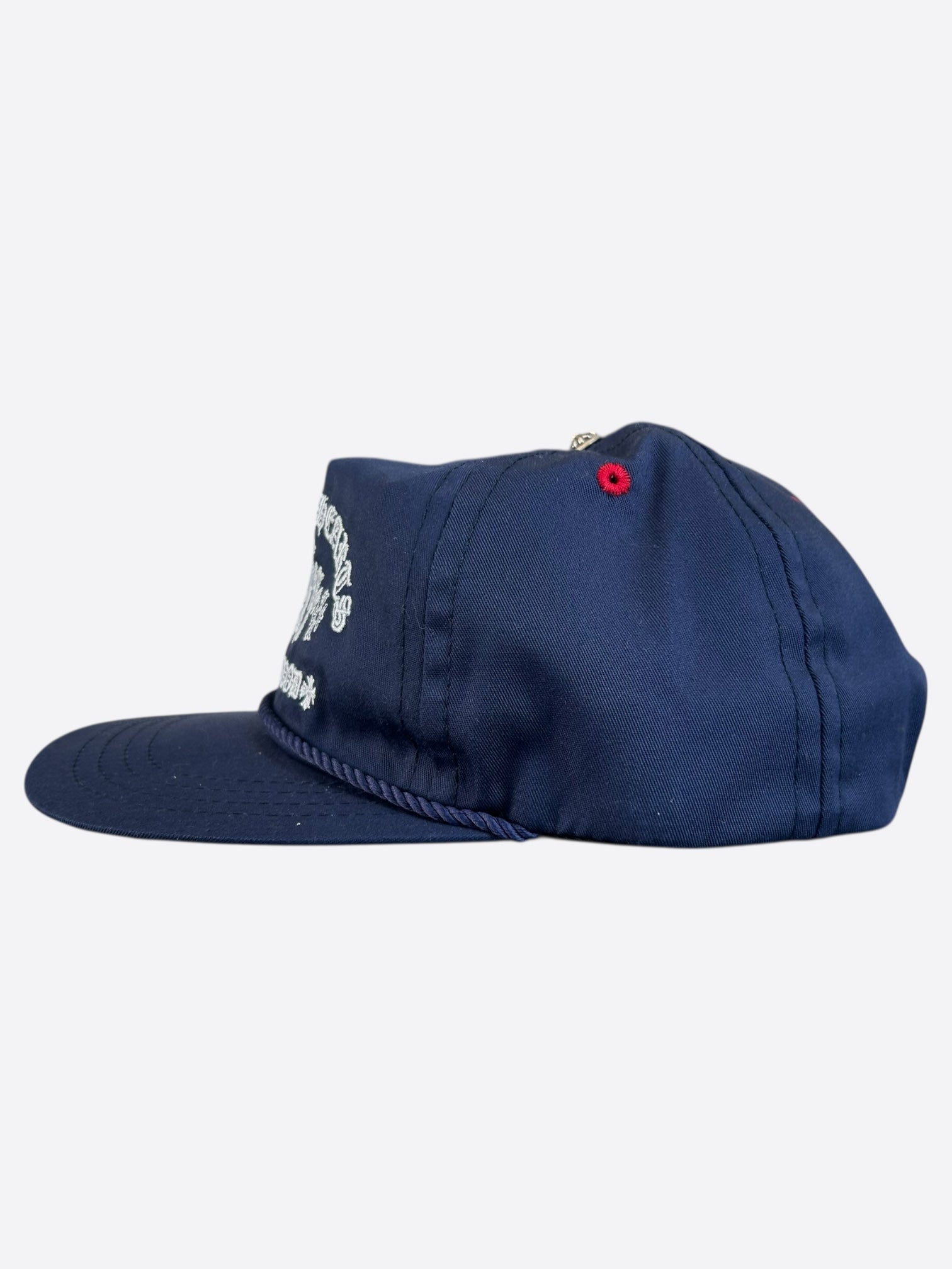 Chrome Hearts Navy & White Triple Cross Embroidered Baseball Cap - Stylish Streetwear for Men & Women | Perfect for Casual Outfits, Music Festivals & Urban Fashion