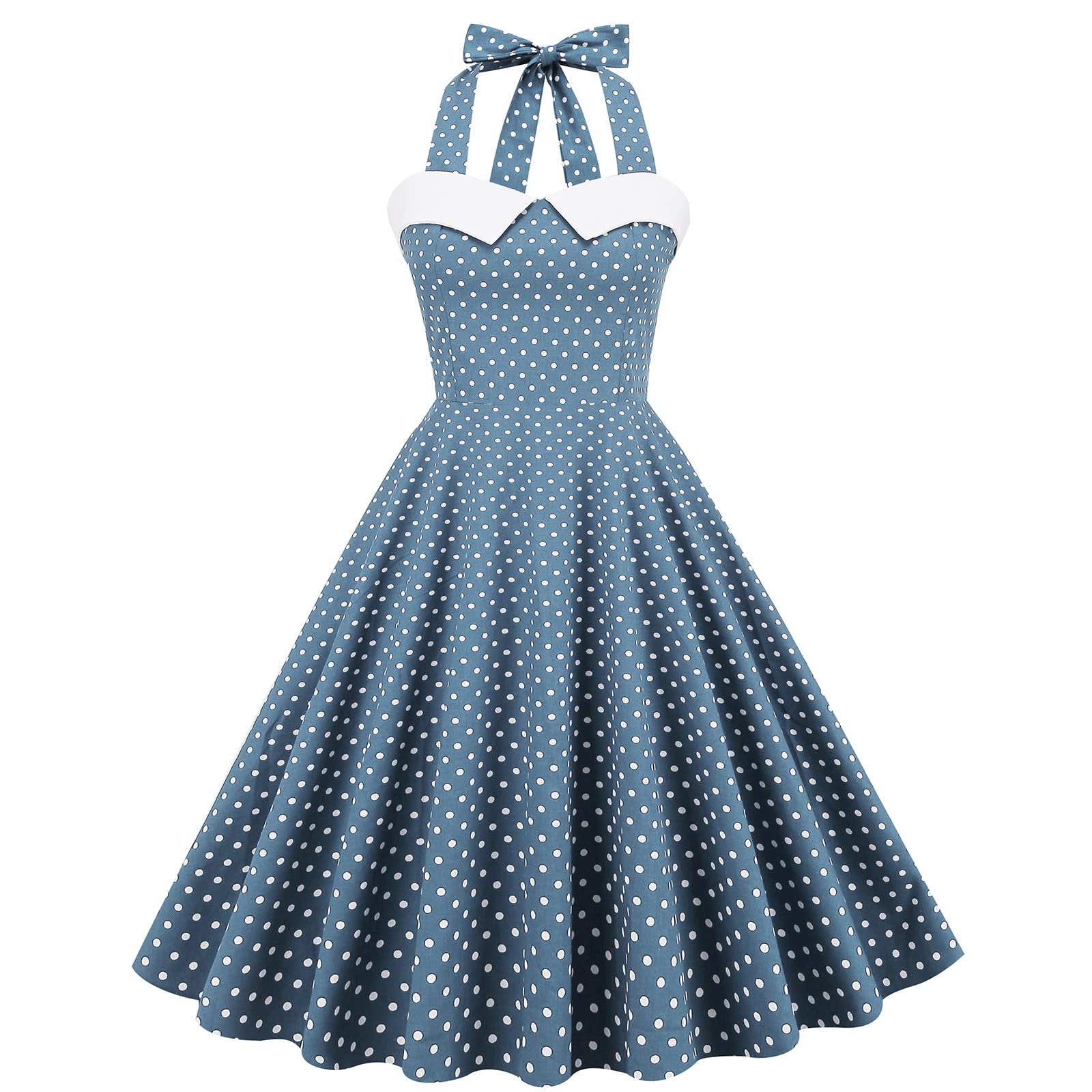 2022 Women's Summer Dresses - Retro Casual Pullover Dot Print Sleeveless Maxi Dress with Pockets | Beach Cover Up, Loose Waist Long Dress for Vacation, Party & Outdoor Activities