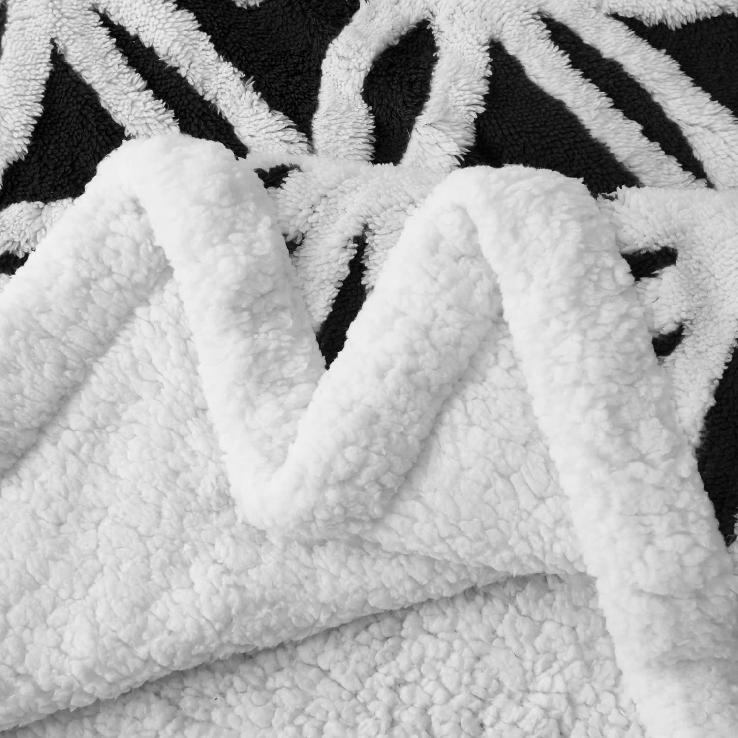 LOMAO Sherpa Fleece Blanket - Ultra Soft & Fuzzy Dual Sided Throw Blanket for Couch, Sofa & Bed - Warm Cozy Blanket for Winter, Home Decor, Camping & Gifts (Black, 51