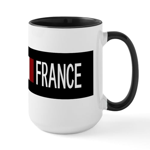 White/Black Inside - France: French Flag & France Large Mug