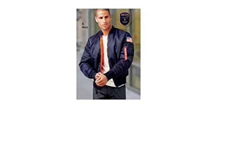 NY607-2M Men's MA-1 Nylon Bomber Jacket - Medium Size, Classic Aviator Style Flight Jacket for Casual Wear & Outdoor Activities