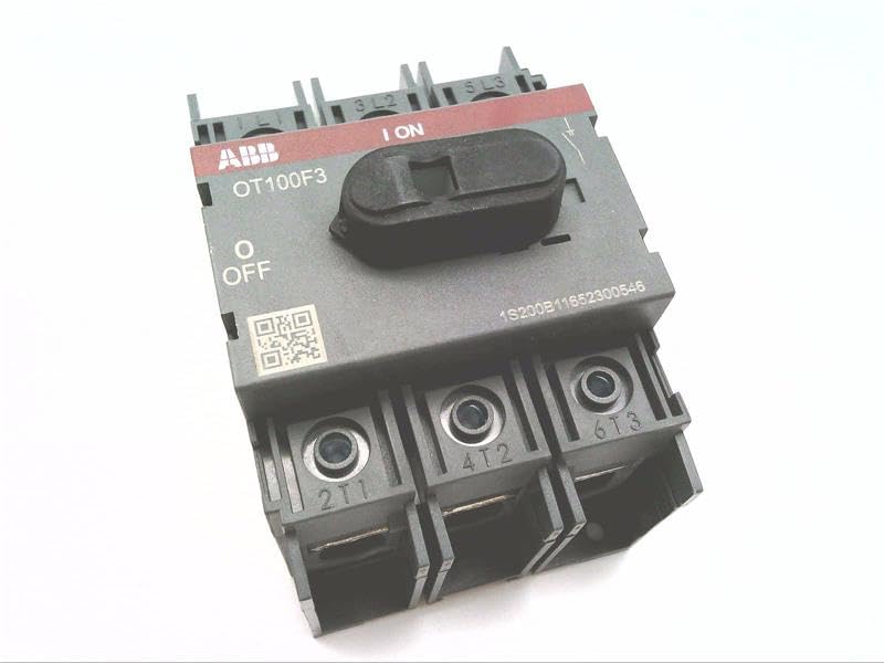 ABB OT100F3 600VAC 50HP 100A 3-Pole Disconnect Switch - Heavy Duty Electrical Safety Switch for Industrial and Commercial Use