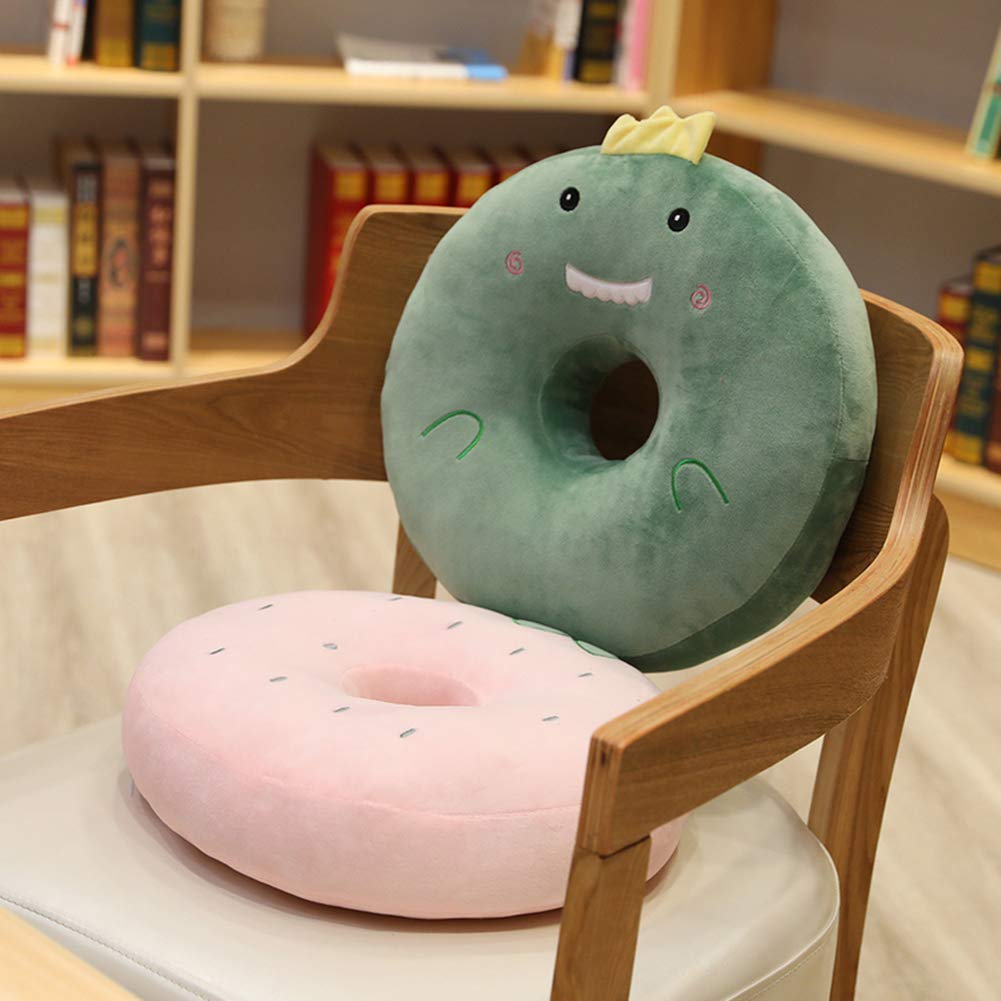 Cartoon Plush Chair Cushion - Round Office Seat Pillow for Back & Butt Support - Soft Nap Sleeping Pillow (Strawberry) - Perfect for Work, Gaming & Relaxation at Home