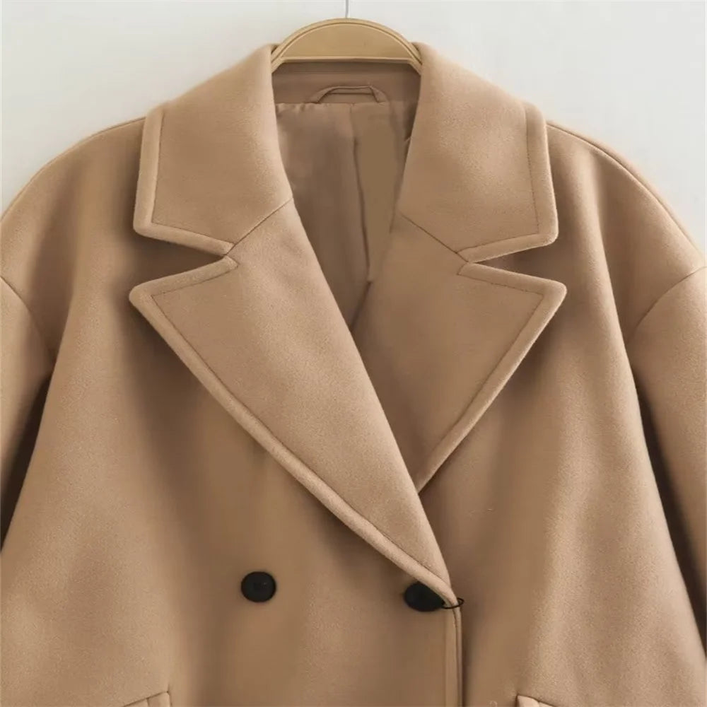 Women's Autumn Trench Coat - European & American Style Loose Fit Long Sleeve Casual Jacket for Fall | Perfect for Office, Dating & Daily Wear