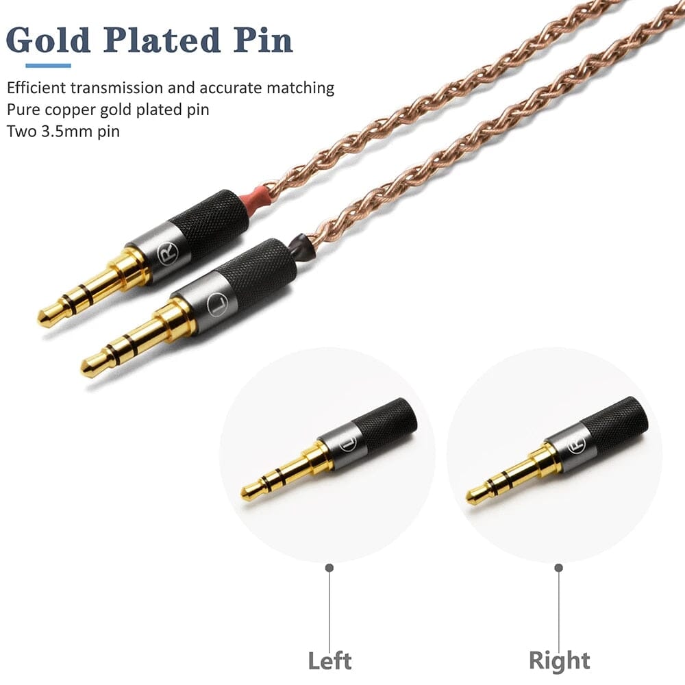 Premium GUCraftsman 6N Single Crystal Copper Headphone Cable - Compatible with Beyerdynamic T1/T5 2nd Gen, Amiron, Focal Elear/Elegia, Denon AH-D9200, AKT5P - Audiophile Upgrade for Enhanced Sound Quality - Perfect for Studio Recording & Hi-Fi Music Listening