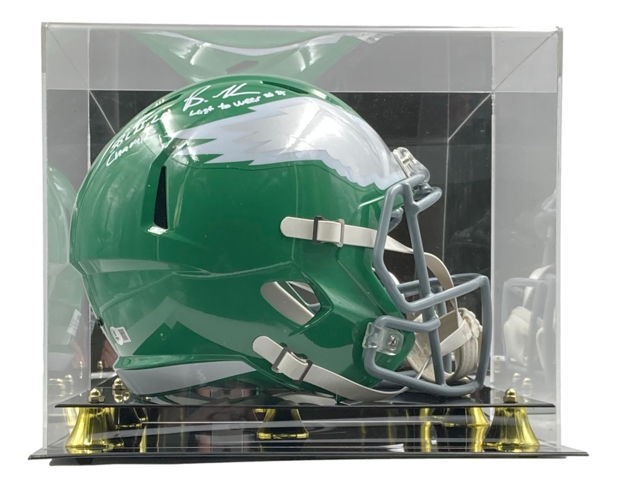 Brandon Graham Autographed Philadelphia Eagles Kelly Green Replica Helmet Limited Edition #55 with Display Case - Perfect for Eagles Fans, Sports Memorabilia Collectors, and Home/Office Decor
