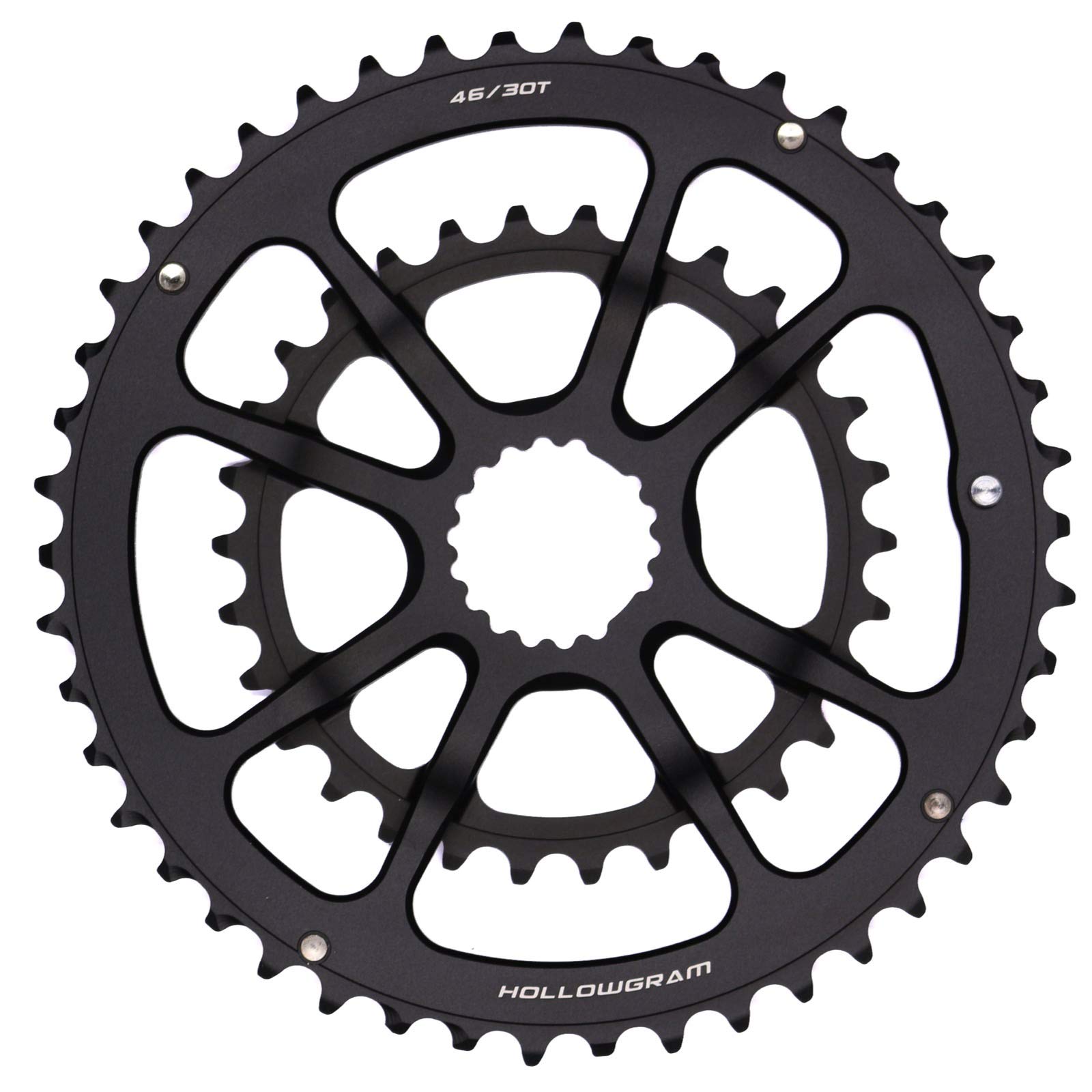 Cannondale SpideRing 8 Arm Chainring Black 46/30T - High-Performance Bike Chainring for Road & Mountain Biking - Perfect for Cycling Enthusiasts & Professional Riders