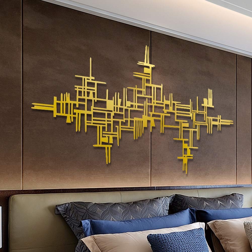 JYCCH 3D Abstract Geometric Metal Wall Art Sculpture - Handcrafted Wrought Iron Wall Decor for Living Room, Bedroom & Office | Modern Home Decoration