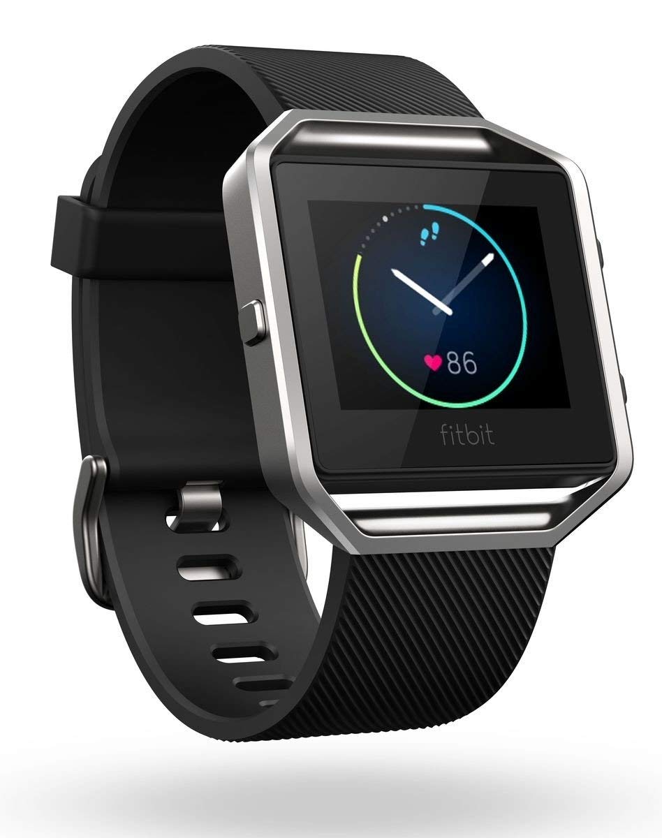 Fitbit Blaze Smart Fitness Watch - Wireless Activity Tracker with Heart Rate Monitor, Sleep Tracking & GPS - Black, Small (5.5-6.7 in) (Renewed) | Perfect for Running, Gym Workouts & Daily Activity Tracking