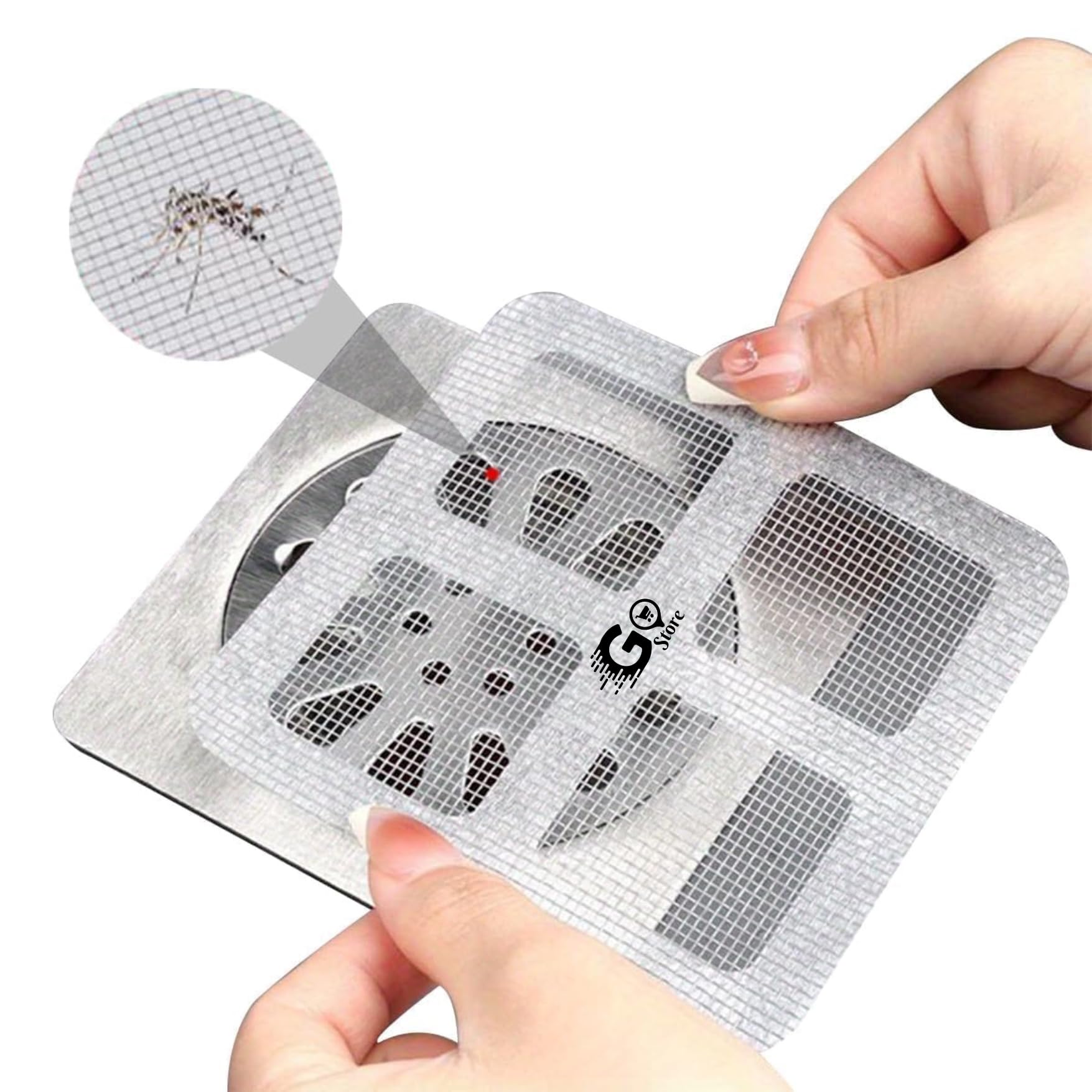 10 Pack Disposable Shower Drain Hair Catcher - Waterproof Mesh Stickers for Bathroom, Kitchen, Sink & Bathtub (10cm X 10cm) - Prevent Clogs, Easy Cleanup for Home & Apartment Essentials