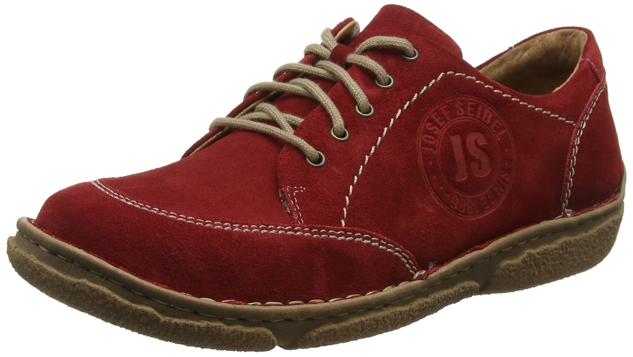 Josef Seibel Neele 02 Women's Red Derby & Brogue Shoes Size 5.5 - Classic Comfort for Office & Casual Wear