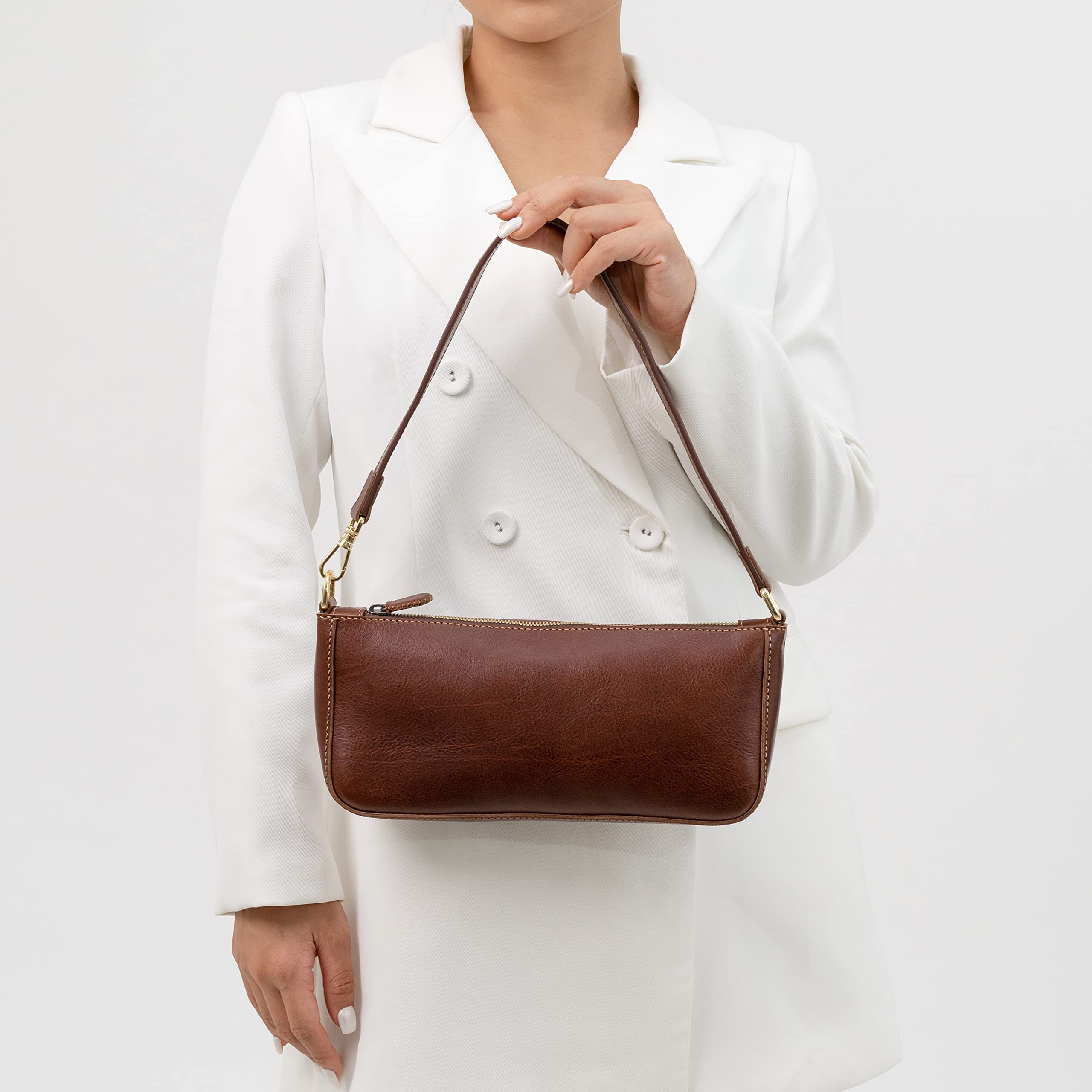 Premium Leather Shoulder Bag - Camilia Crossbody Bag in Dark Brown for Women | Stylish & Durable Handbag for Work, Travel & Everyday Use