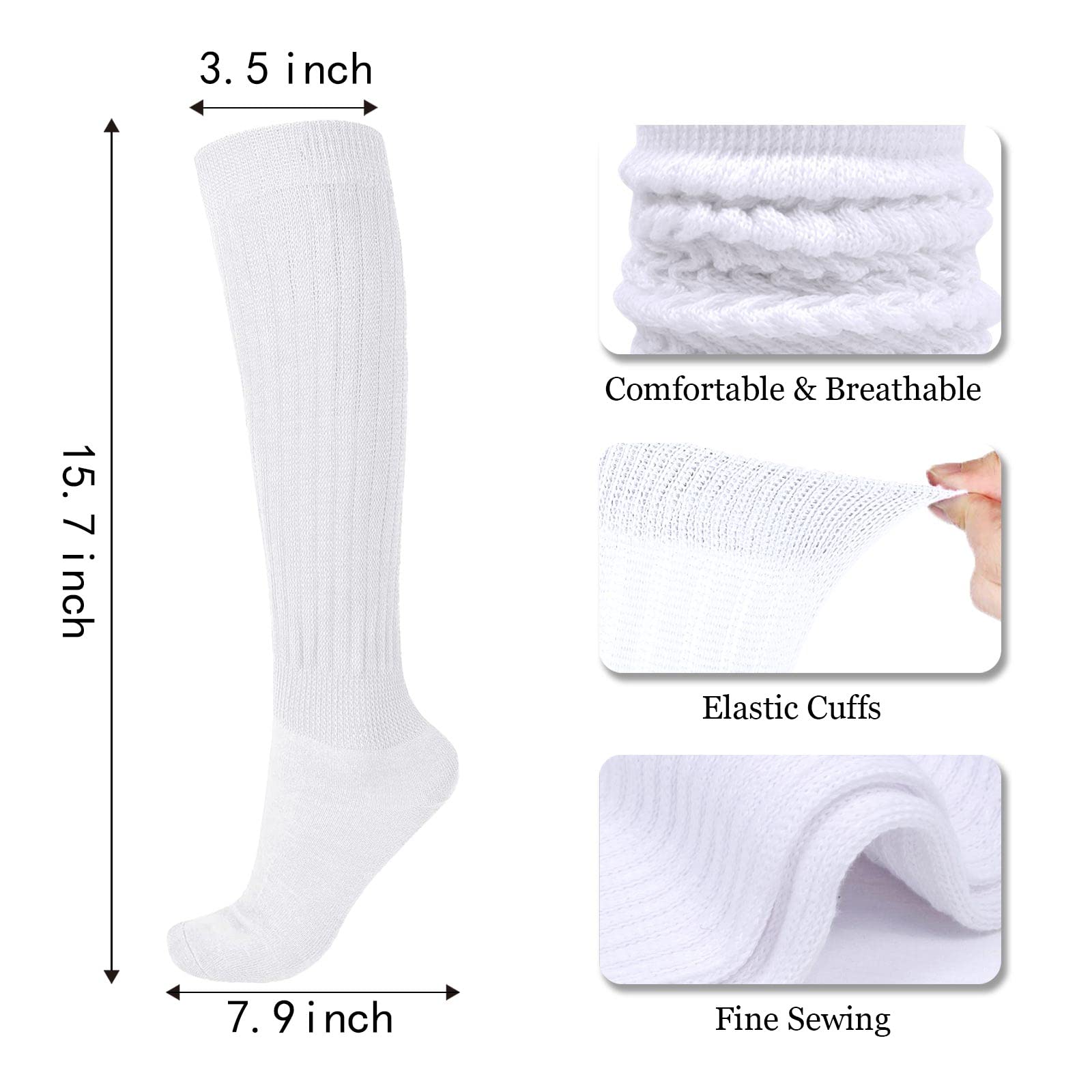 Flydo Women's Slouch Boot Socks - Soft Long Scrunch Socks 2-3 Pack for Casual Wear & Outfits