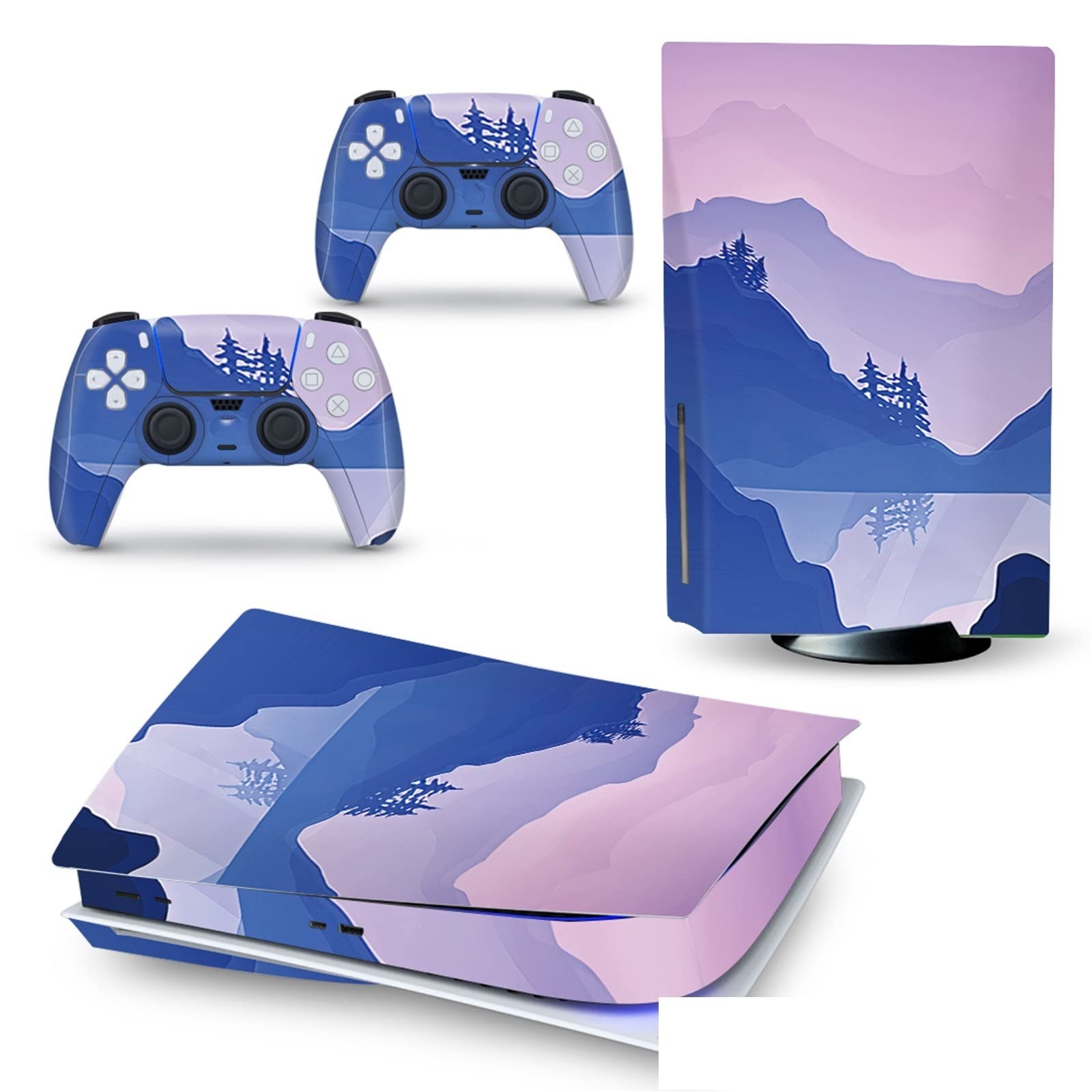 PS5 Disc Edition Vinyl Skin Cover - 2 Controller Decals, Bubble-Free & Scratch-Resistant Console Wrap - Perfect for Gaming Setup & Protection