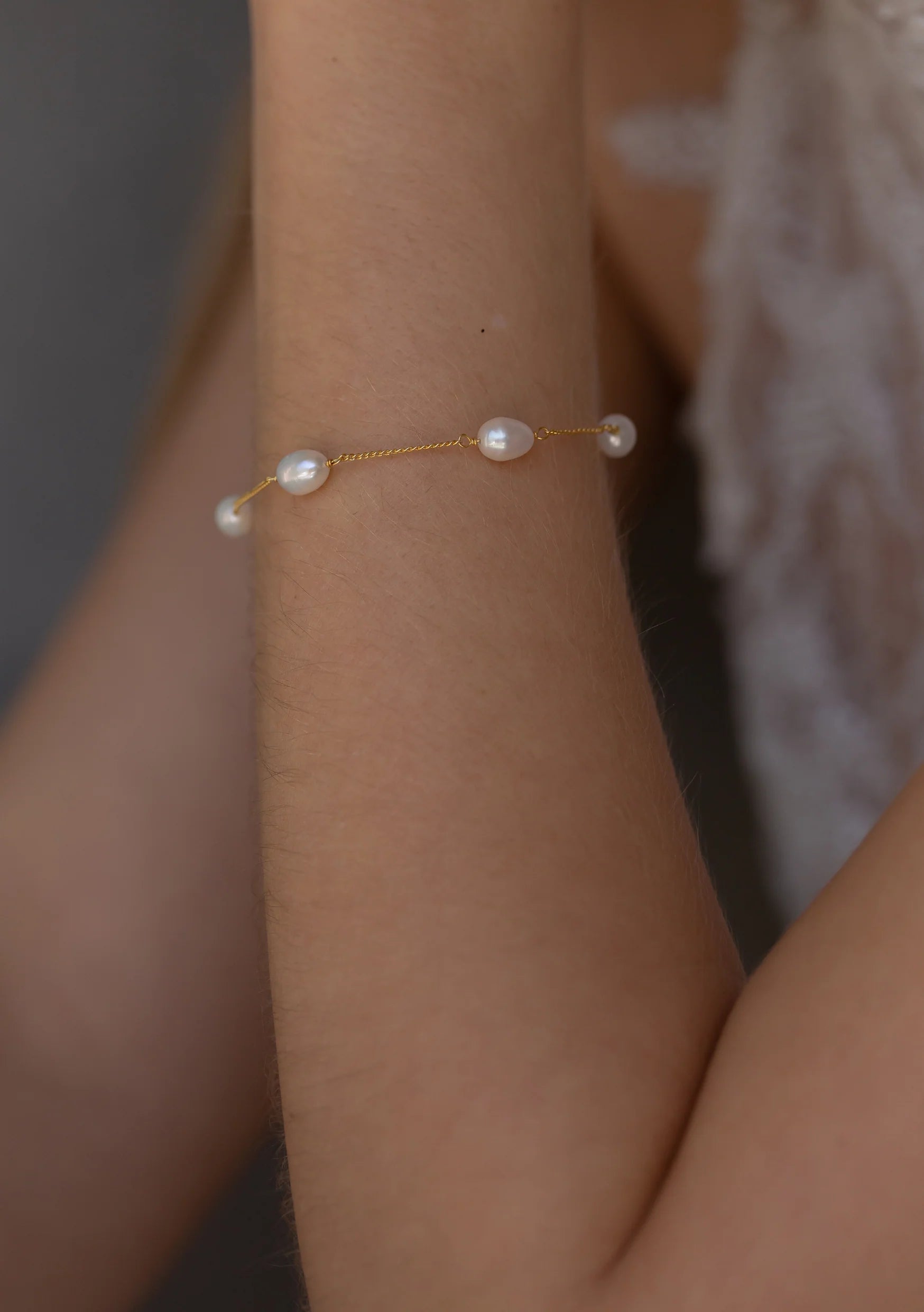 Lola Knight Faith Pearl Bridal Bracelet - Elegant Gold Pearl Bracelet for Wedding, Bridal Shower & Special Occasions