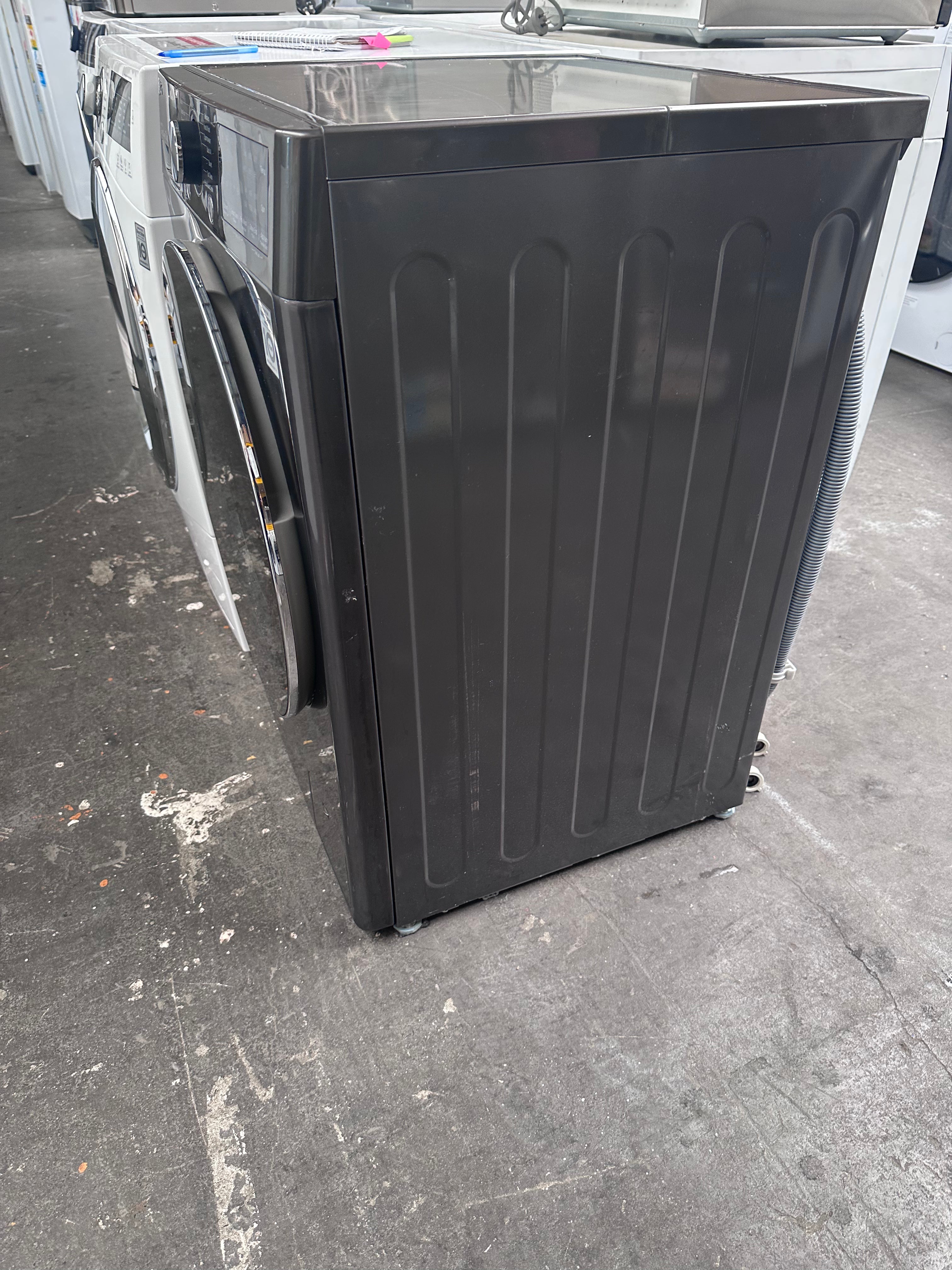 LG 10kg Black Steel Front Load Washing Machine with Steam Function - Certified Refurbished | Perfect for Apartments, Small Homes & Eco-Friendly Laundry