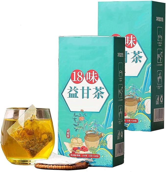 18 Flavors Liver Protection Tea - Chinese Herbal Liver Care Tea with 18 Different Herbs for Liver Detox & Nourishment (2 Box) | Daily Liver Support for Wellness & Hangover Relief