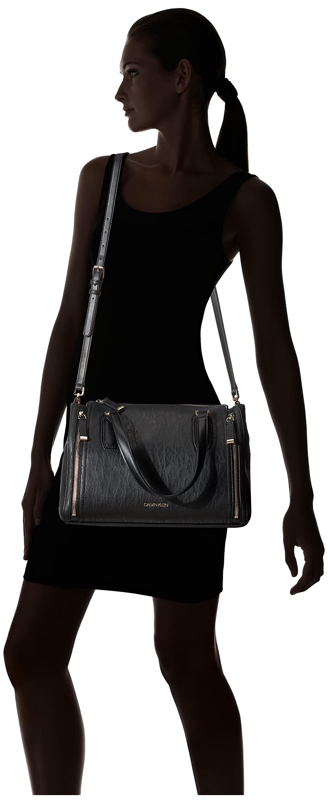 Calvin Klein Bubble Lamb Leather Crossbody Bag for Women - Stylish & Spacious Shoulder Purse for Work, Travel & Everyday Use