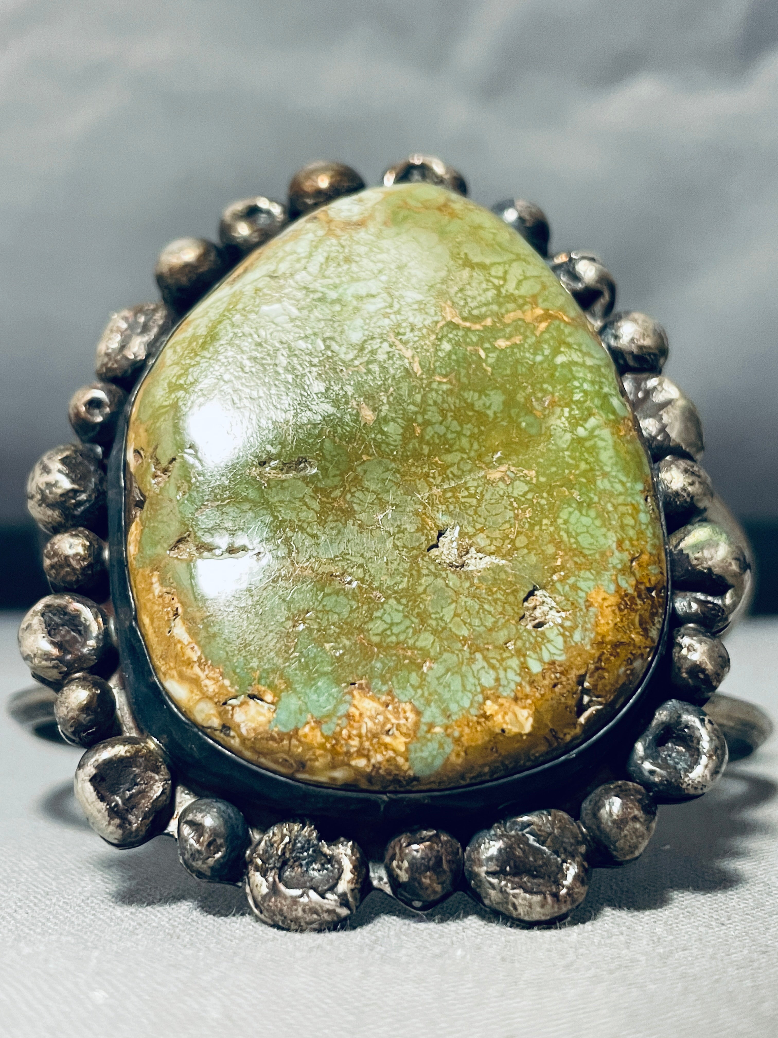 Vintage 1950s Navajo Royston Turquoise Sterling Silver Bracelet - Signed Abreza - Handmade Native American Jewelry for Women - Perfect for Boho, Western & Tribal Fashion