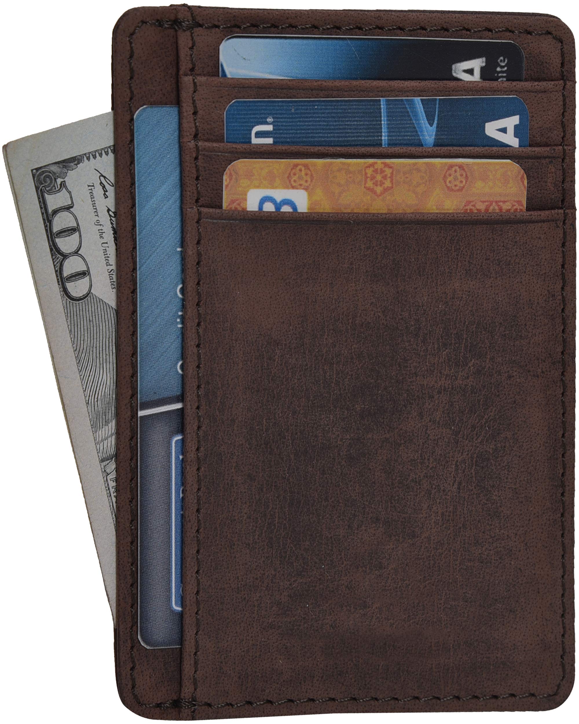 Slim RFID Blocking Leather Wallet for Men & Women - Minimalist Front Pocket Card Holder with Money Clip | Perfect for Travel, Everyday Carry & Gift Giving