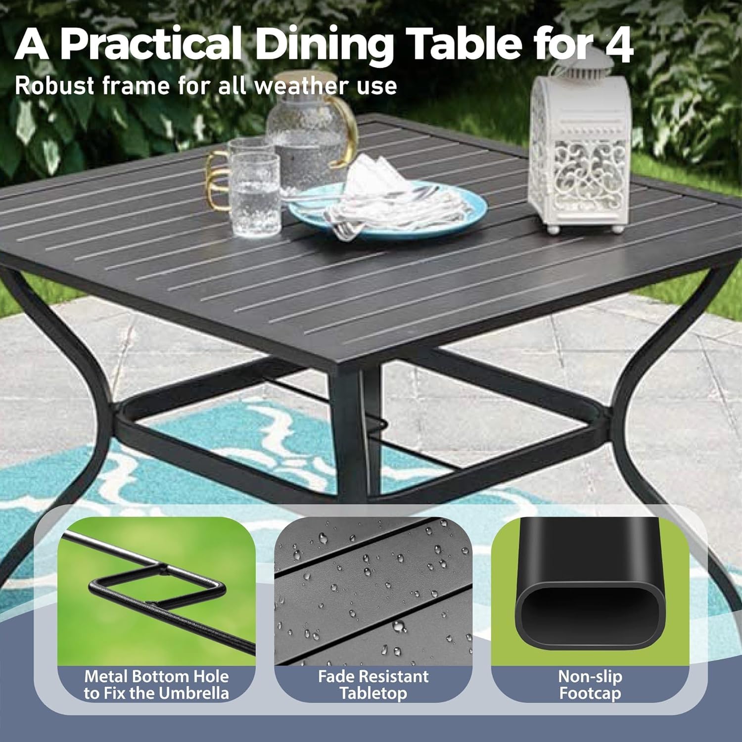 5-Piece Outdoor Patio Dining Set for 4 - 37