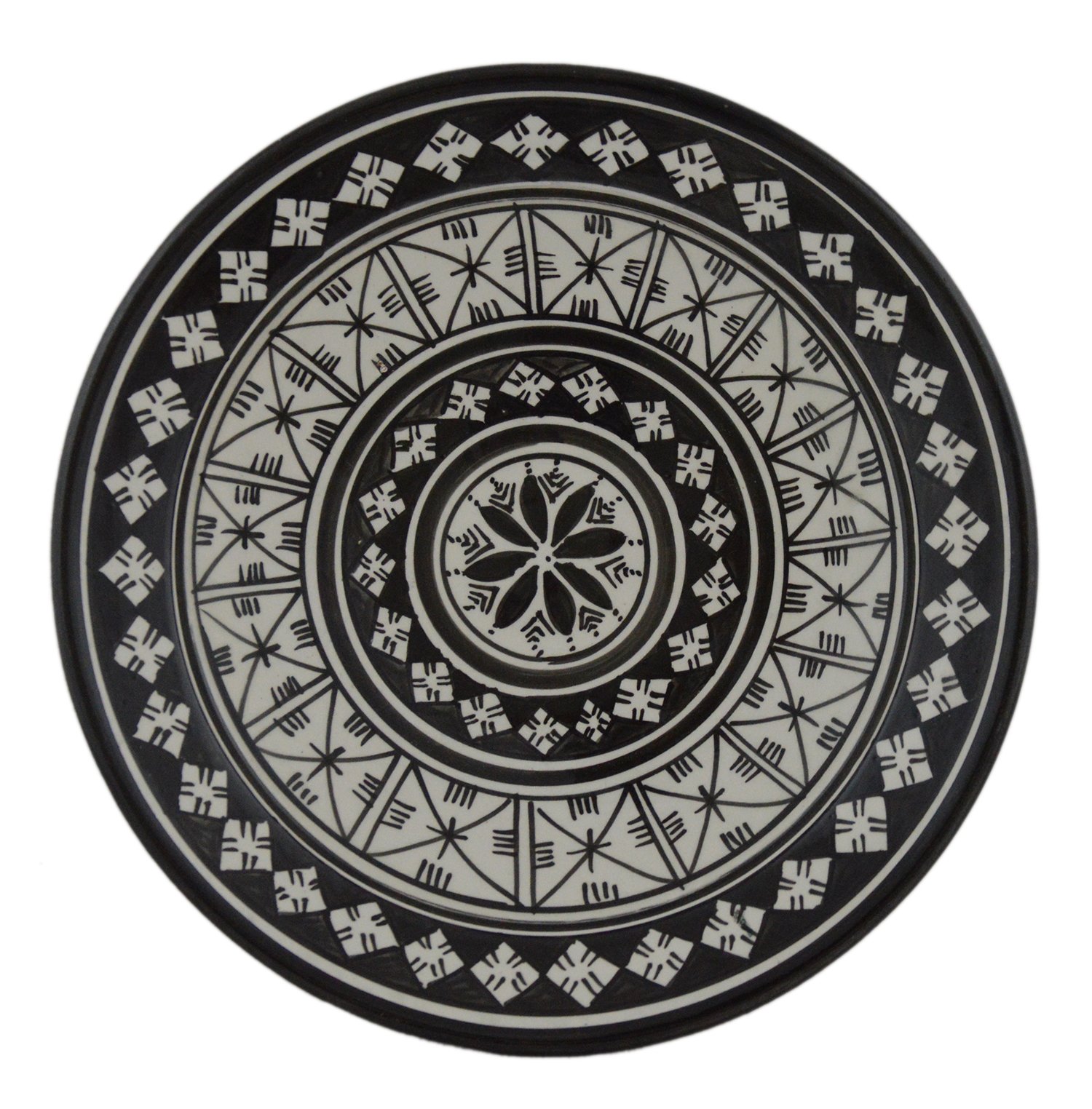 Handmade Moroccan Ceramic Serving Plate - 12 Inch Round Safi Dish for Appetizers, Mezze & Entertaining | Durable & Stylish Tableware for Parties, Dining & Home Decor