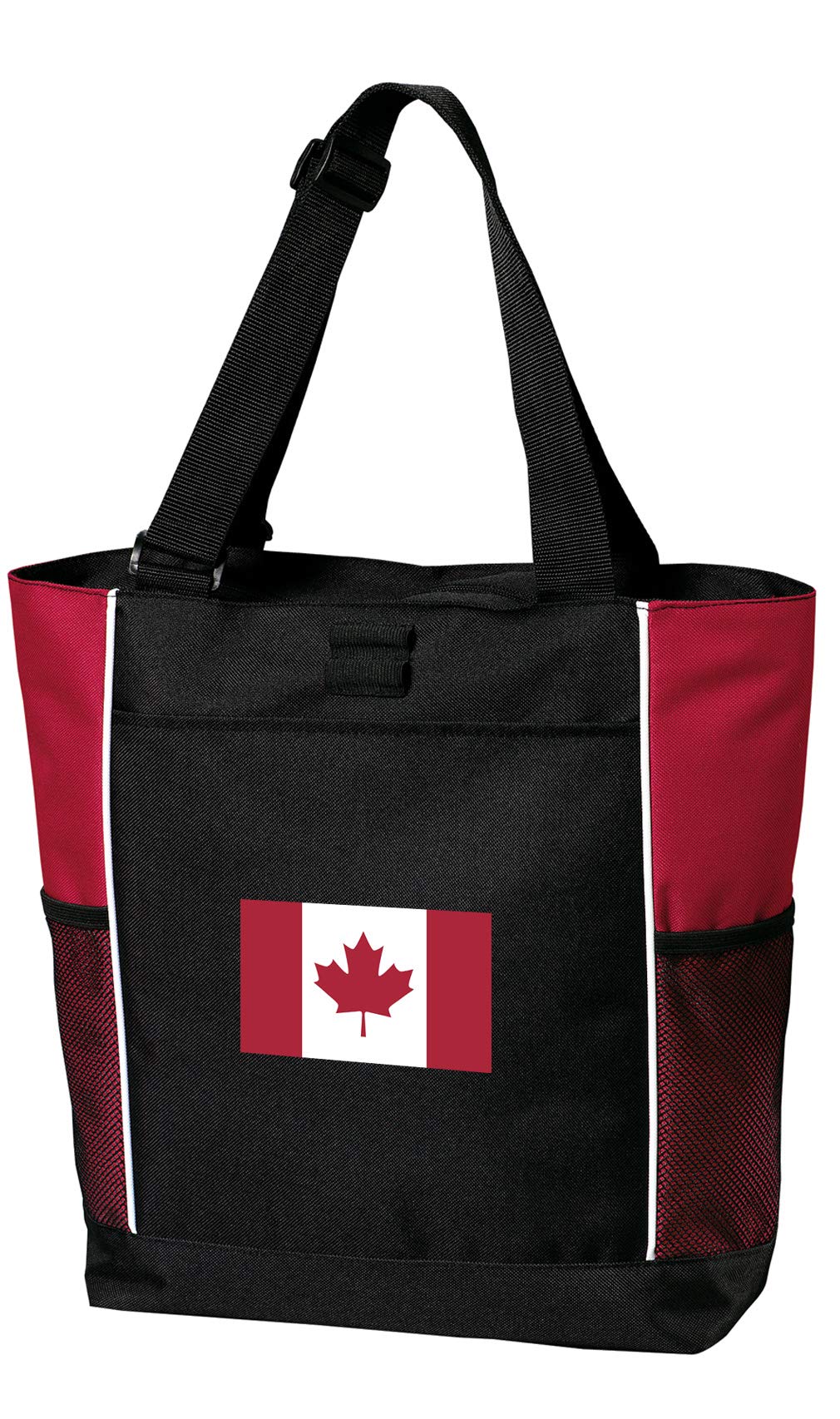 Canada Flag Tote Bags - Red White Patriotic Shopping Bags for Beach, Travel & Grocery - Durable Reusable Cotton Totes for Canadians & Canada Day Celebrations