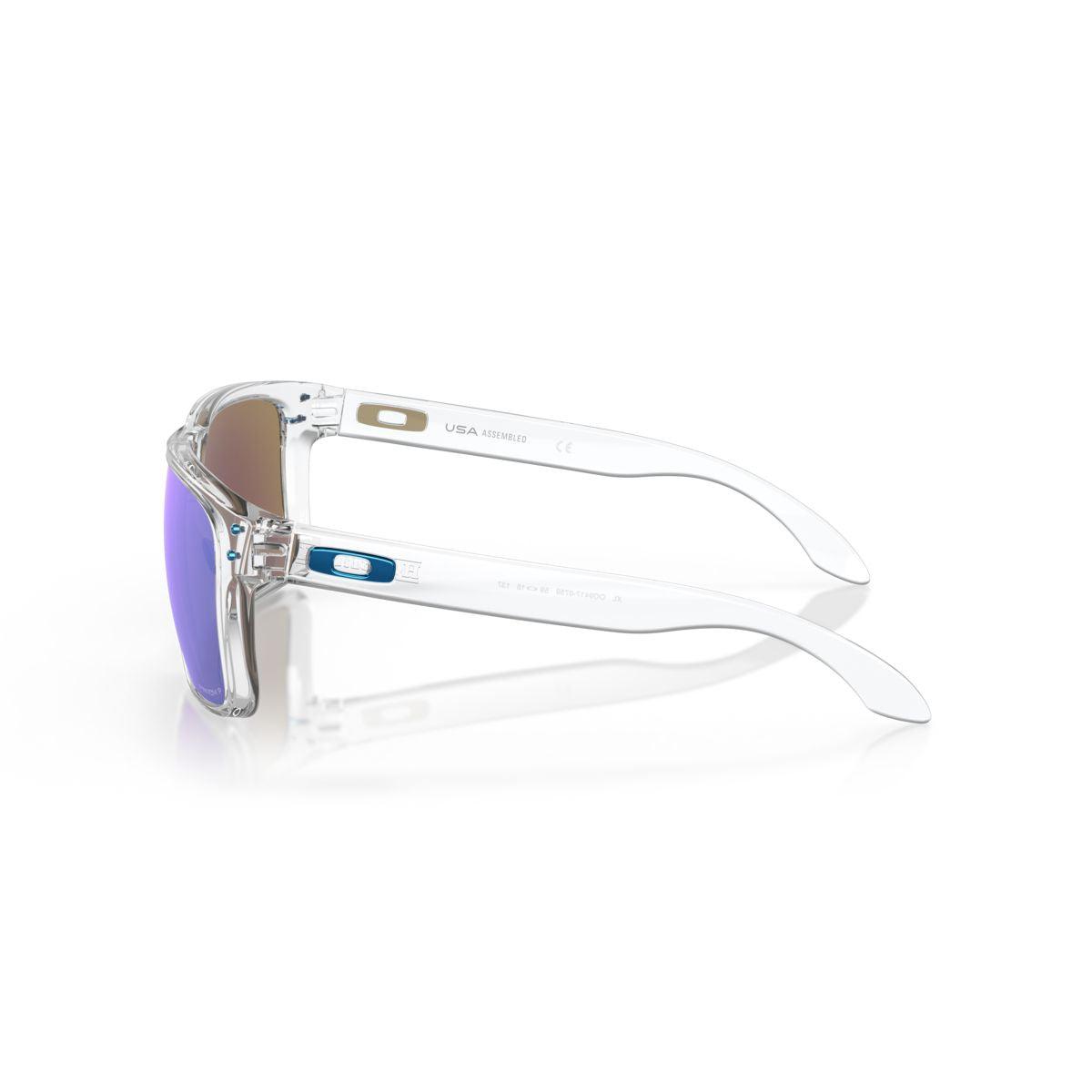 Oakley Holbrook XL Sunglasses - Polished Clear Frame with Prizm Sapphire Polarized Lenses (Model 0OO9417 941707) - Ideal for Outdoor Sports, Driving & Everyday Fashion