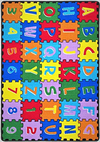 Kids Playroom Rug 8x10 - ABC Alphabet Educational Learning Mat for Boys & Girls | Interactive Nursery & Bedroom Decor Carpet | Perfect for School, Playroom & Gift Ideas