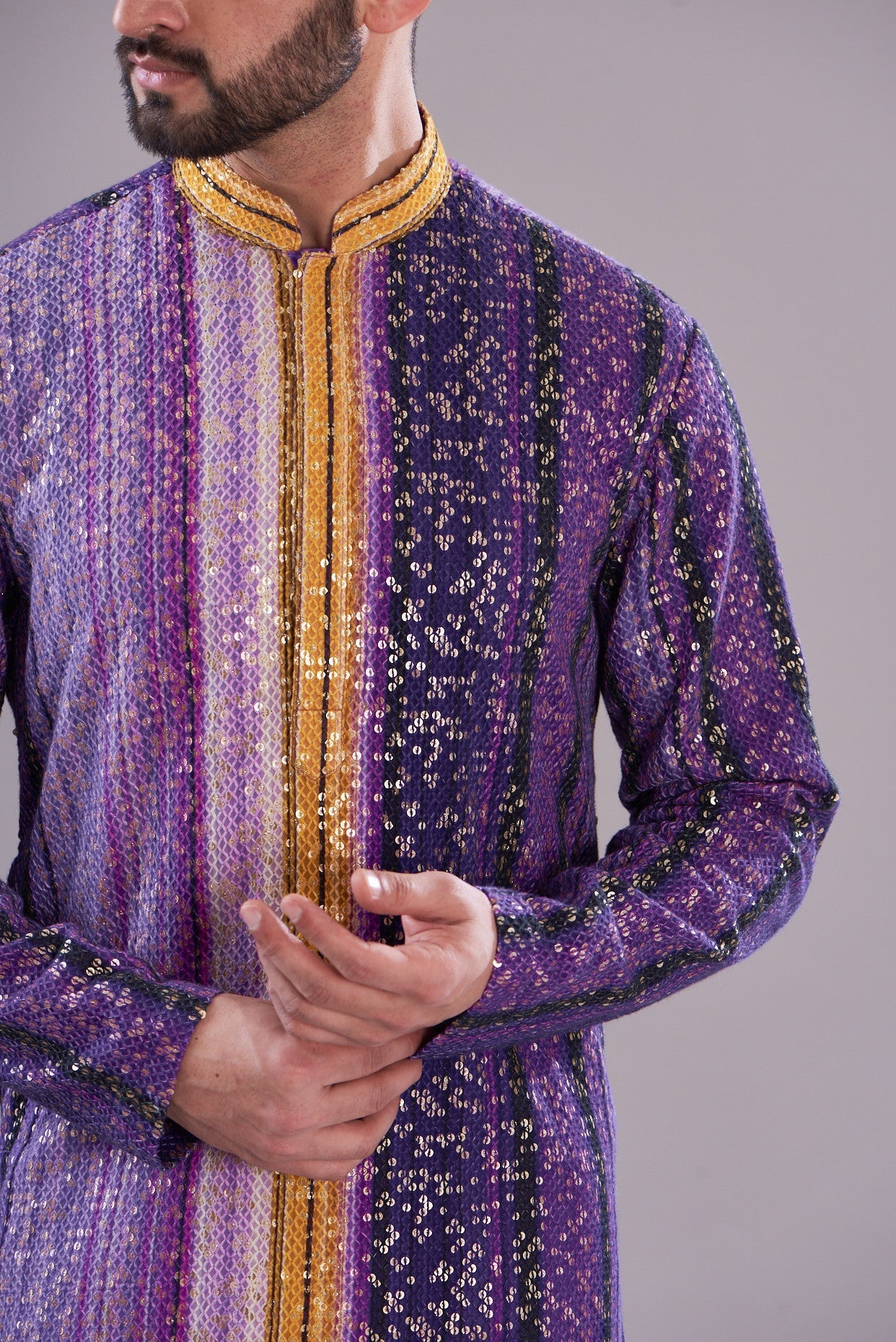 Elegant Purple Sequenced Kurta for Women - Stylish Indian Ethnic Wear for Festivals, Parties & Special Occasions