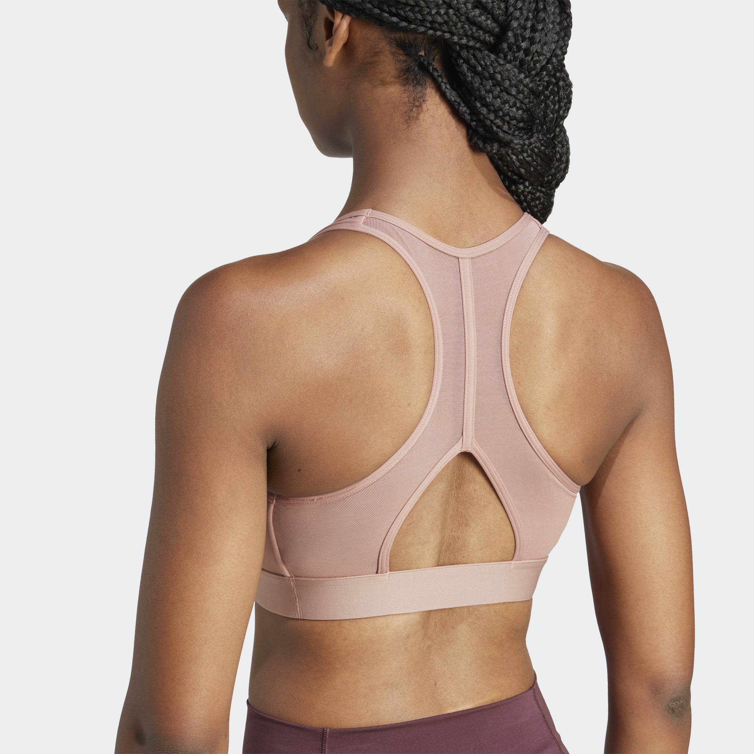 Adidas Powerreact Train Medium Support Sports Bra for Women - 3 Stripes Design - High Impact Workout, Running & Gym Activities