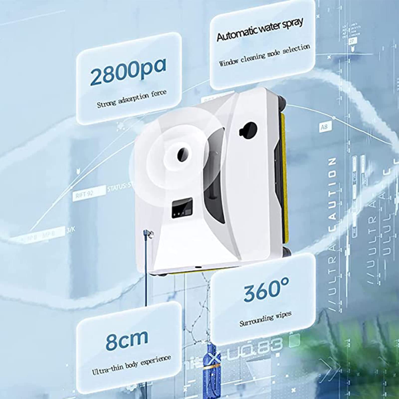 Automatic Window Cleaning Robot with Remote Control - Smart Glass Cleaner for Indoor/Outdoor Use, Deep Cleans Windows, Tiles & Ceilings | Perfect for High-Rise Buildings, Skylights & Hard-to-Reach Areas
