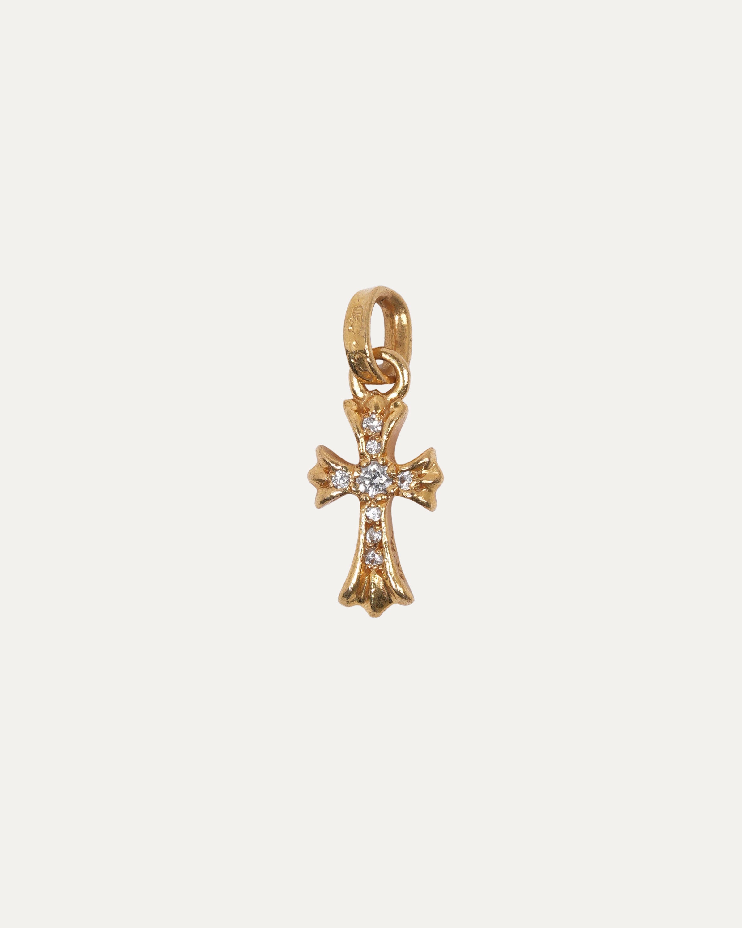 22K Gold Baby Fat Diamond Cross Pendant Necklace for Women - Elegant Religious Jewelry Gift for Baptism, First Communion & Special Occasions