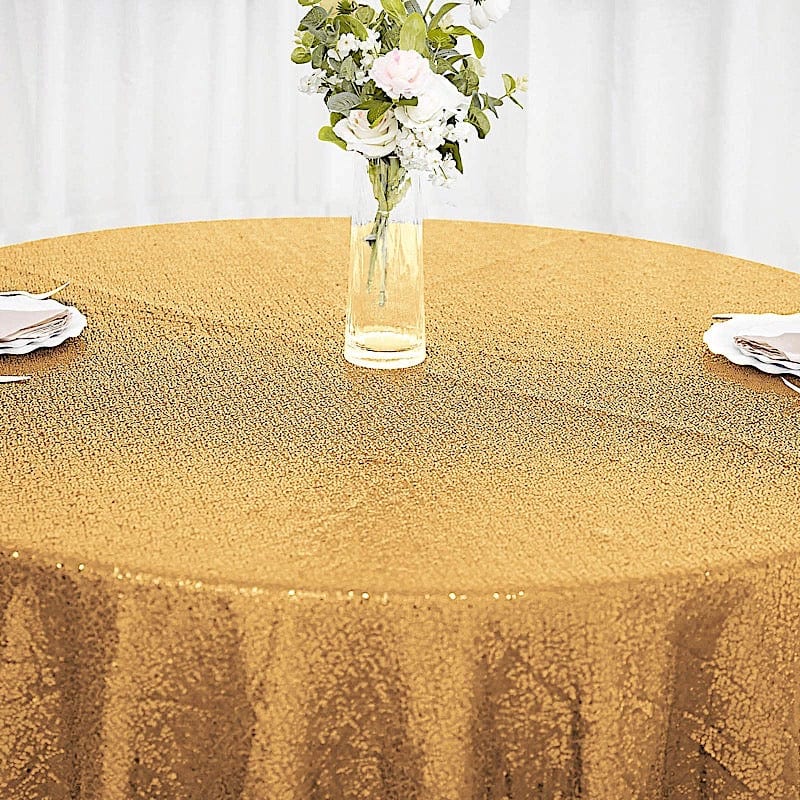 108 Sequin Round Tablecloth for Wedding, Party, Banquet - Elegant Sparkling Decor for Special Events