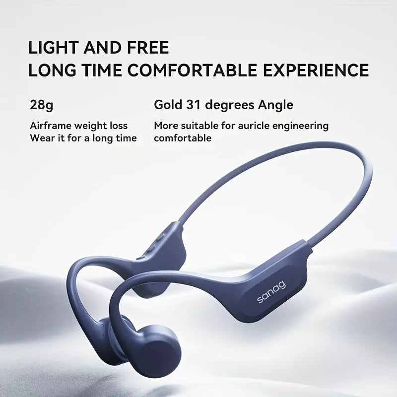 Sanag B60S Pro RunBeat 2nd Gen Open Ear Bone Conduction Headphones for Swimming, Running & Workout - Wireless Bluetooth Sports Earbuds with Sweatproof Design