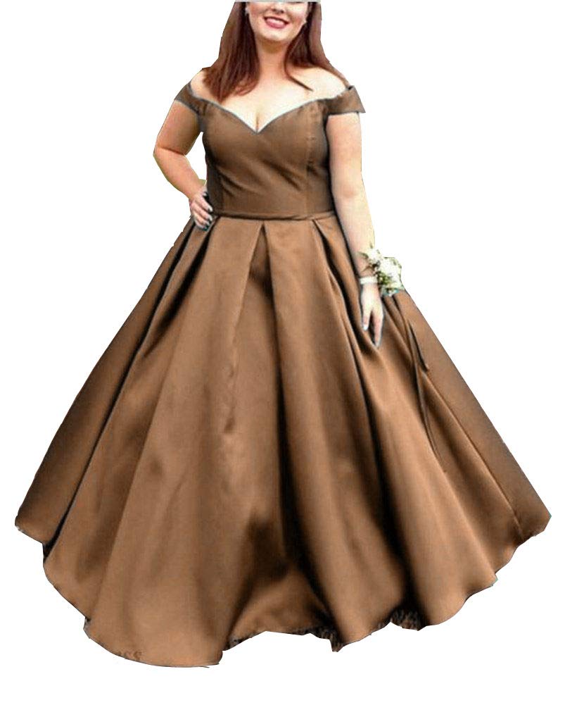 Women's Satin Off Shoulder Prom Dress - Formal Evening Gown for Parties & Events