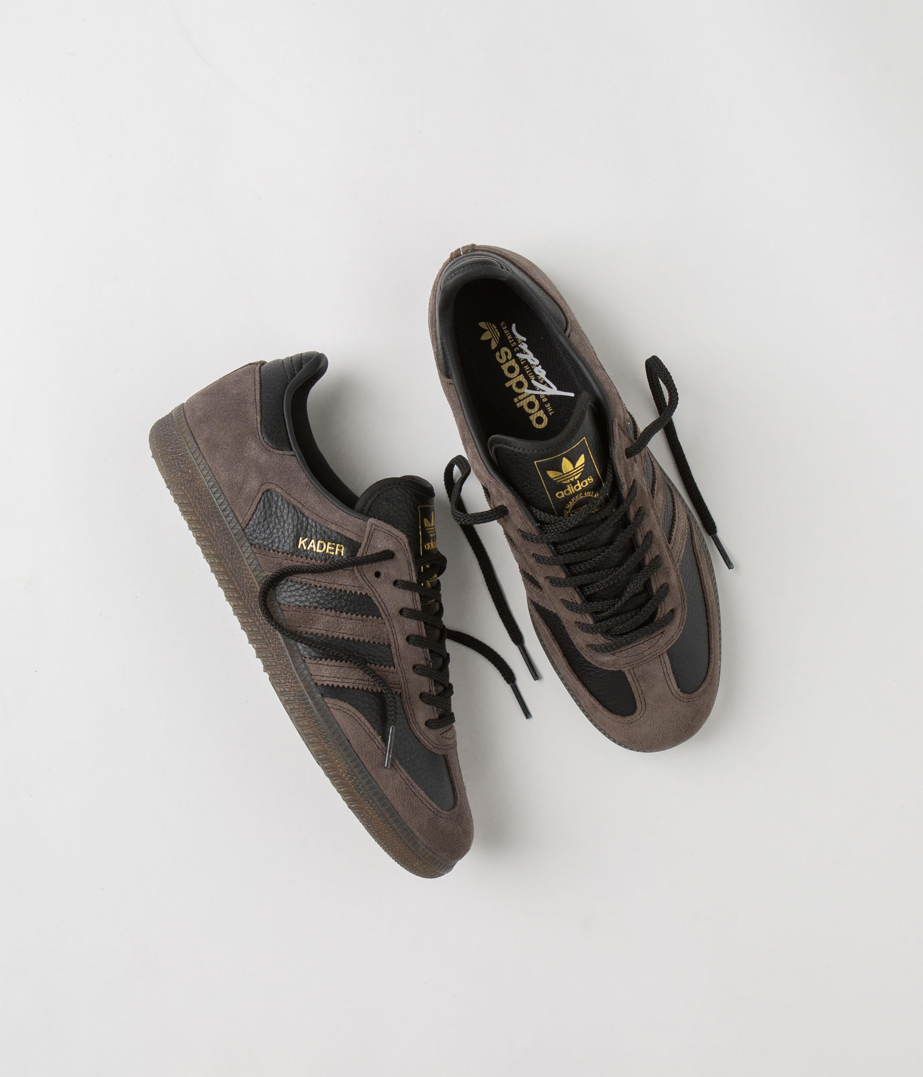 Adidas x Kader Samba ADV Sneakers - Core Black / Brown / Gum5 Sole - Men's Classic Streetwear Shoes for Casual Wear & Urban Fashion